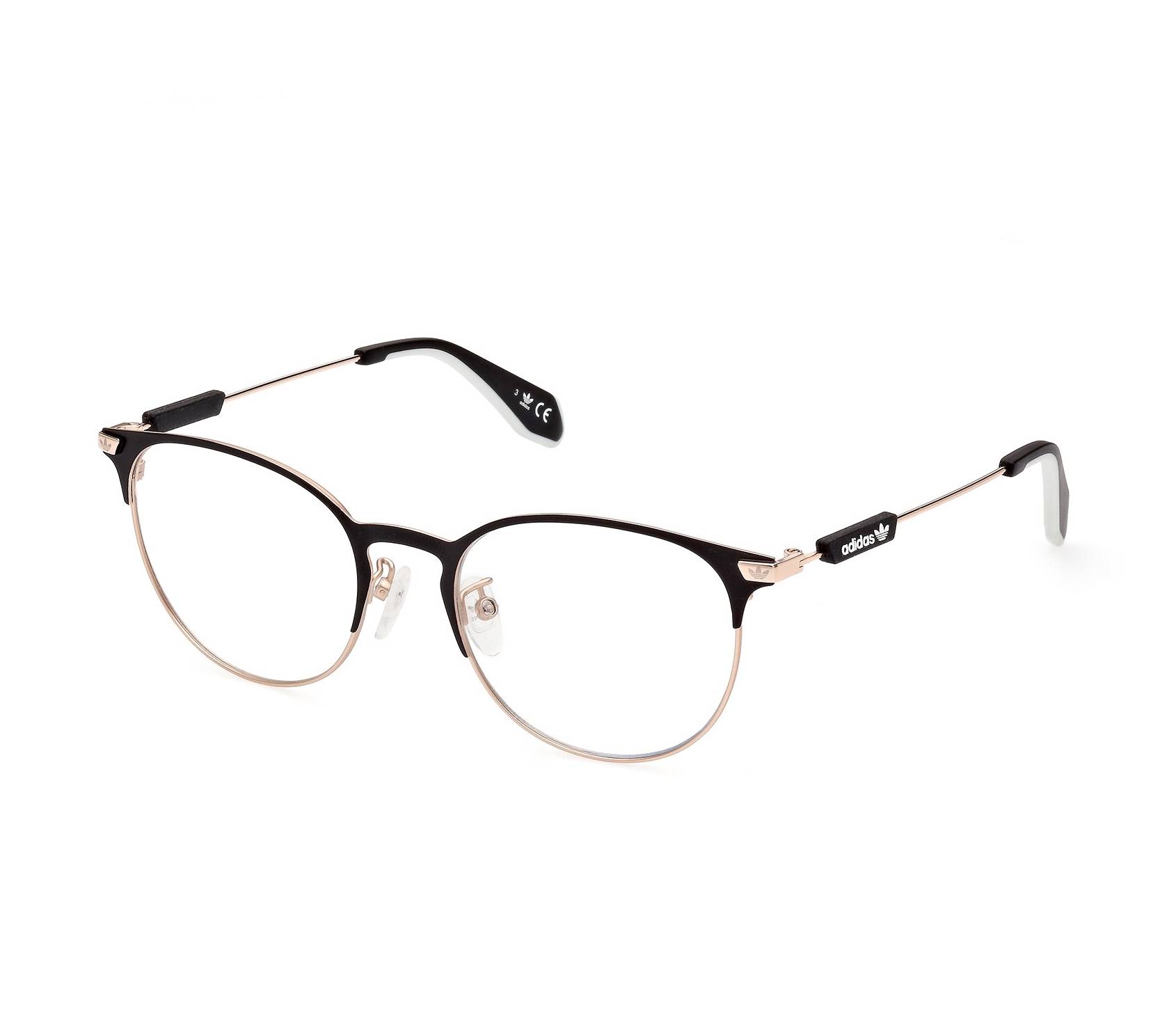 メガネ Adidas Eyeglass Frame OR5038F 005 Semi-Rim Asian Fit Adidas OR5038 005 Matte Black Square Semi Rim Eyeglasses