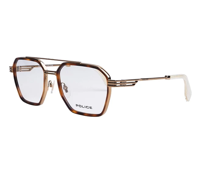 Police eyeglasses VPLQ76E 08FF 55 19 BrownGold