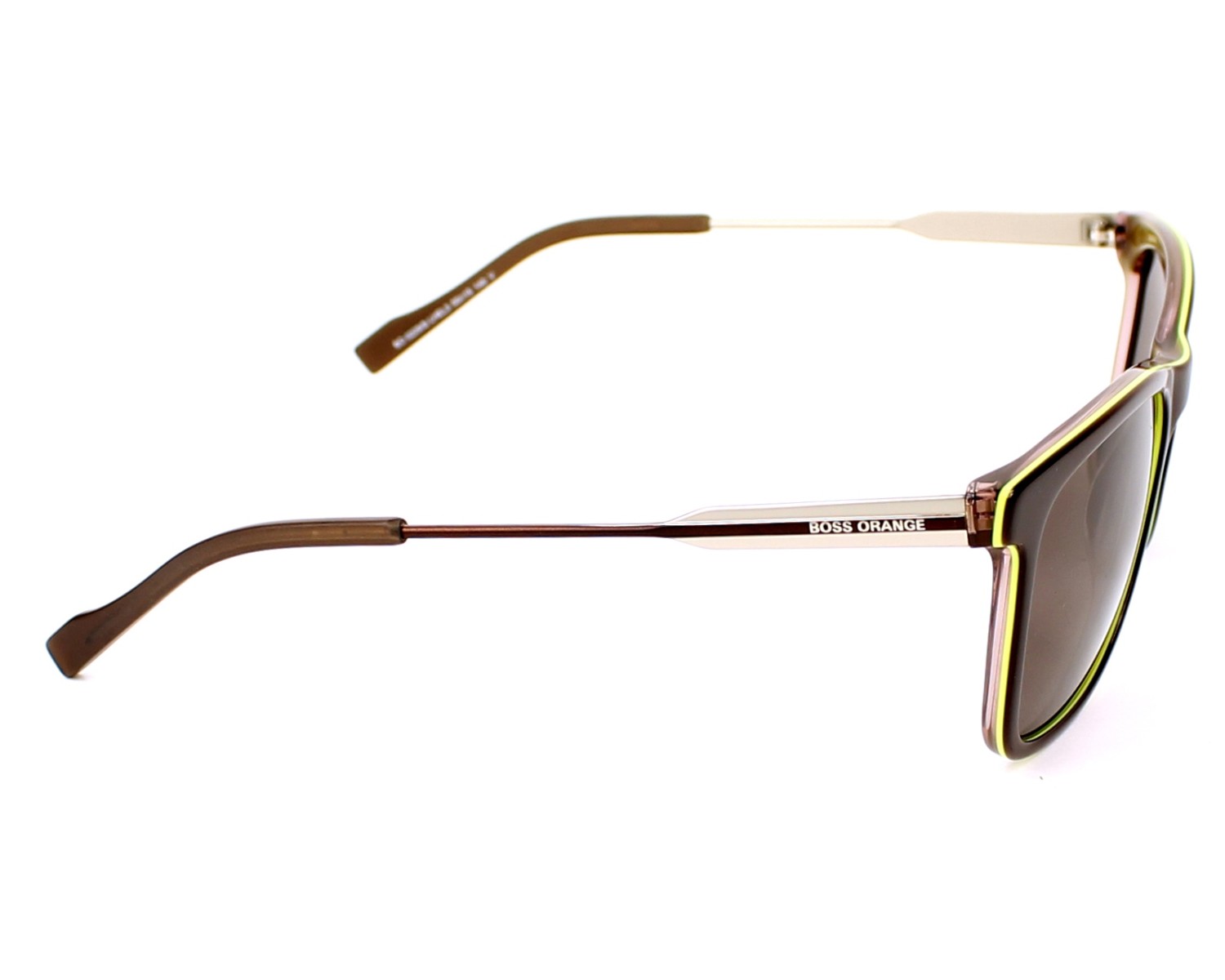 BOSS ORANGE Oversized Aviator Sunglasses in Brown Black Grandpa Oversized Aviator Tinted Sunglasses with  main image 3
