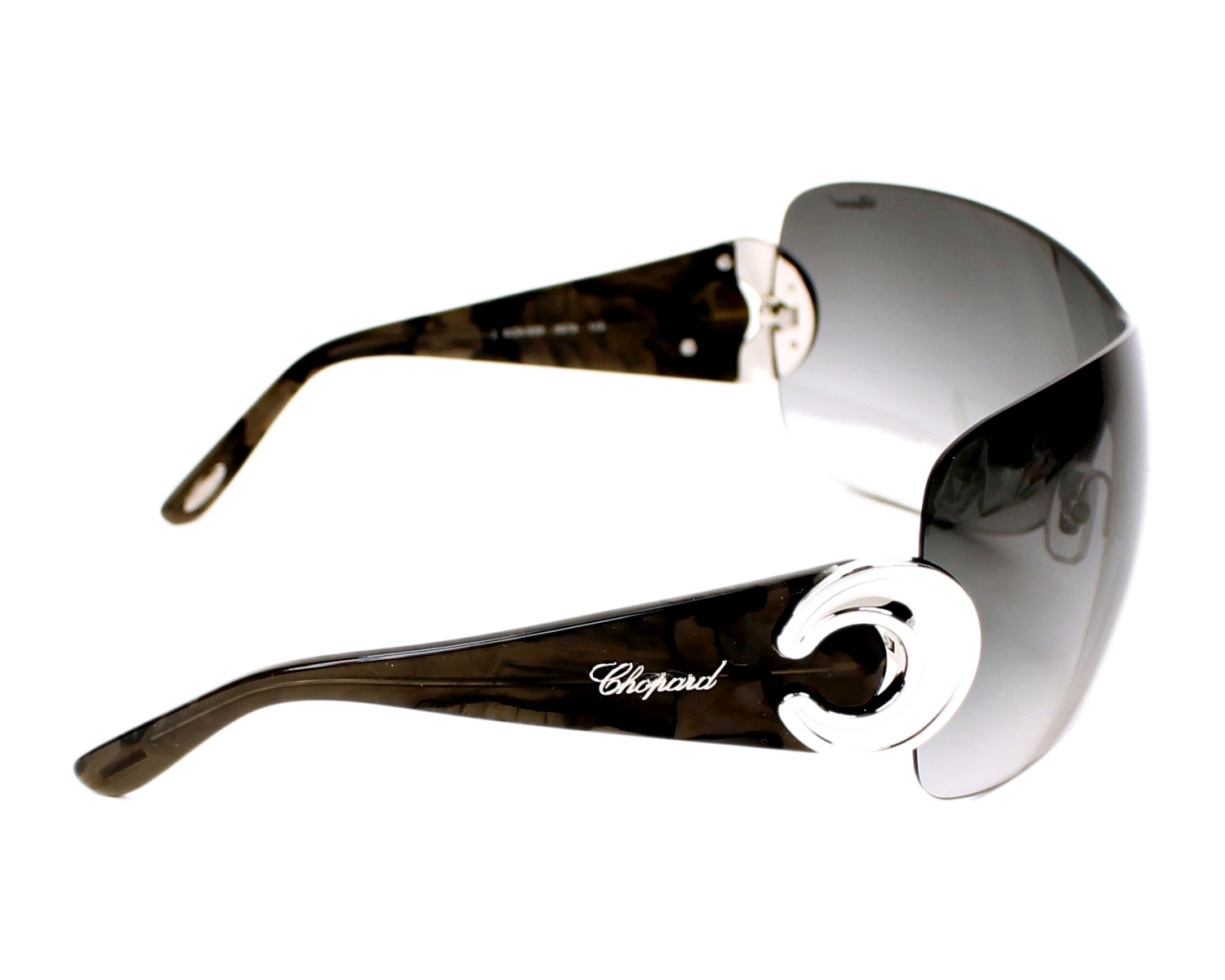 Chopard wrap shield  Sunglasses with Case SCH 637 0579 made in Italy  23kt gp Authentic Chopard Black SCH 939S Beautiful Discontinued  main image 3