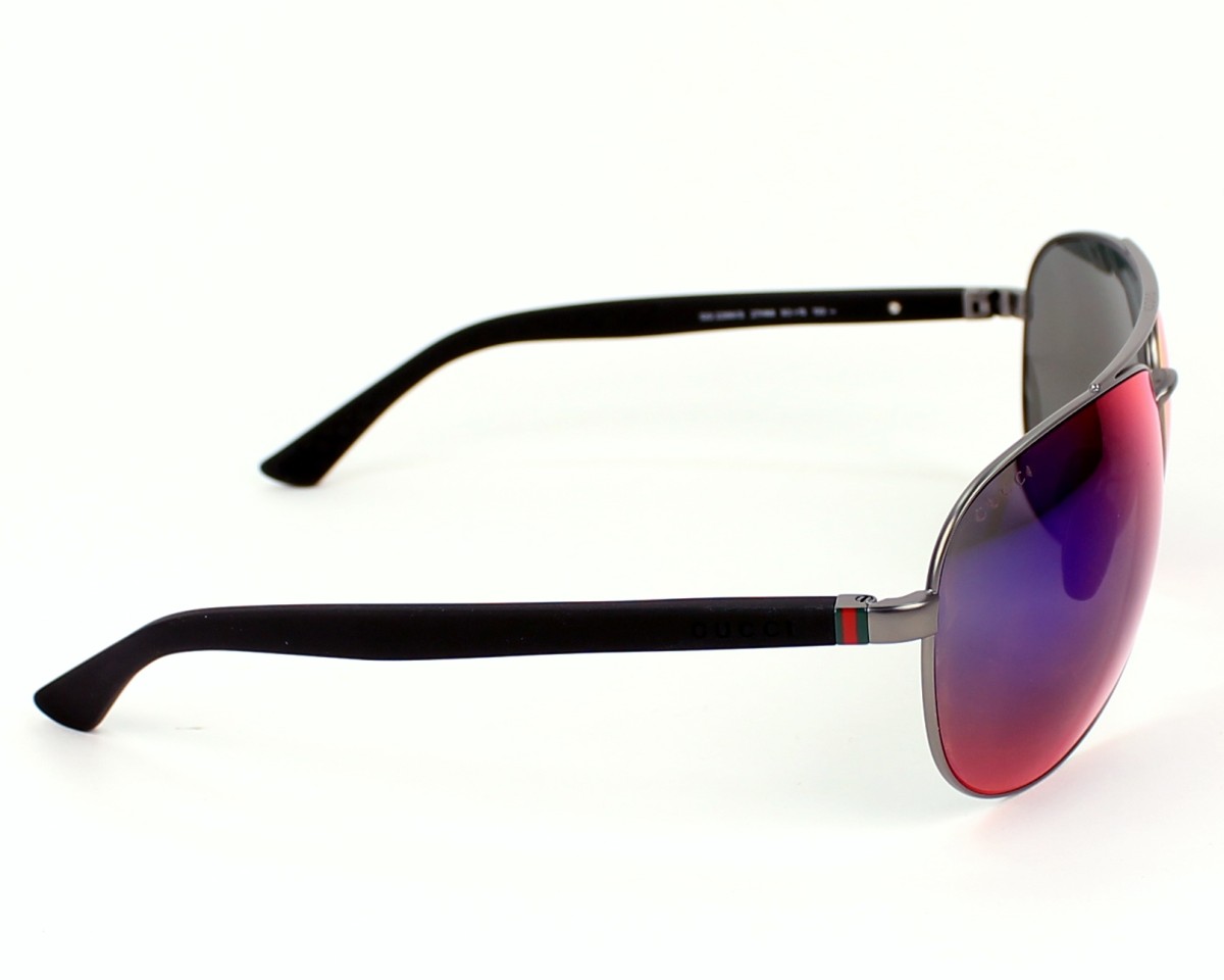 thumbnail Sunglasses Gucci GG-2266-S 27H/MI - Silver Black side view