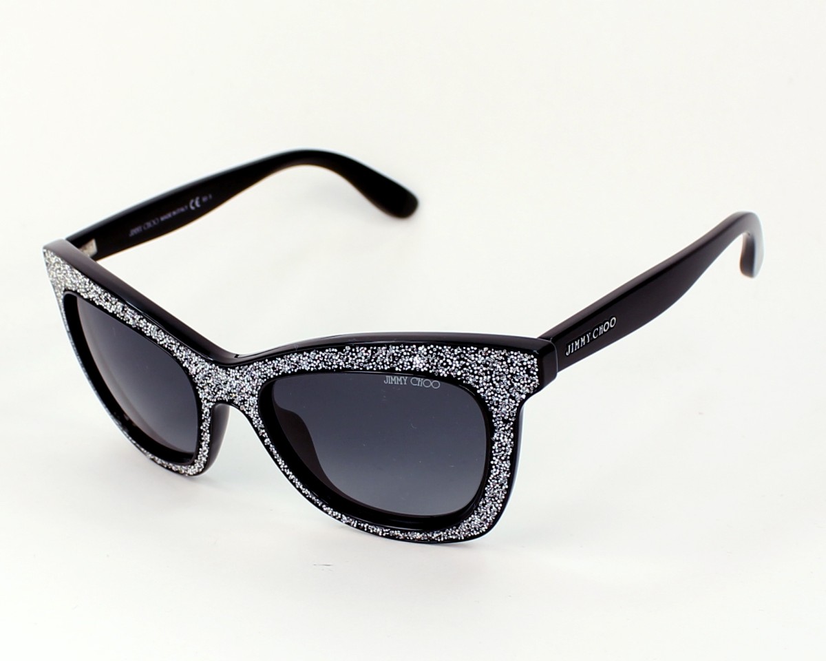Jimmy Choo Elegant Black sparkle ✨ Sunglasses Jimmy Choo - Xena - Black Cat Eye Sunglasses with Glitter  main image 3