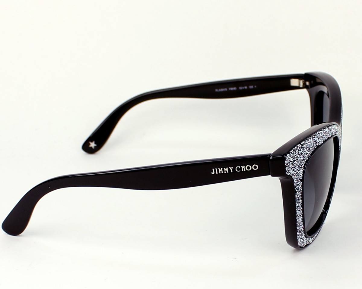 Jimmy Choo Elegant Black sparkle ✨ Sunglasses JIMMY CHOO FEDE/S 807/IR Sunglasses Black Gold Gray Frame  main image 2