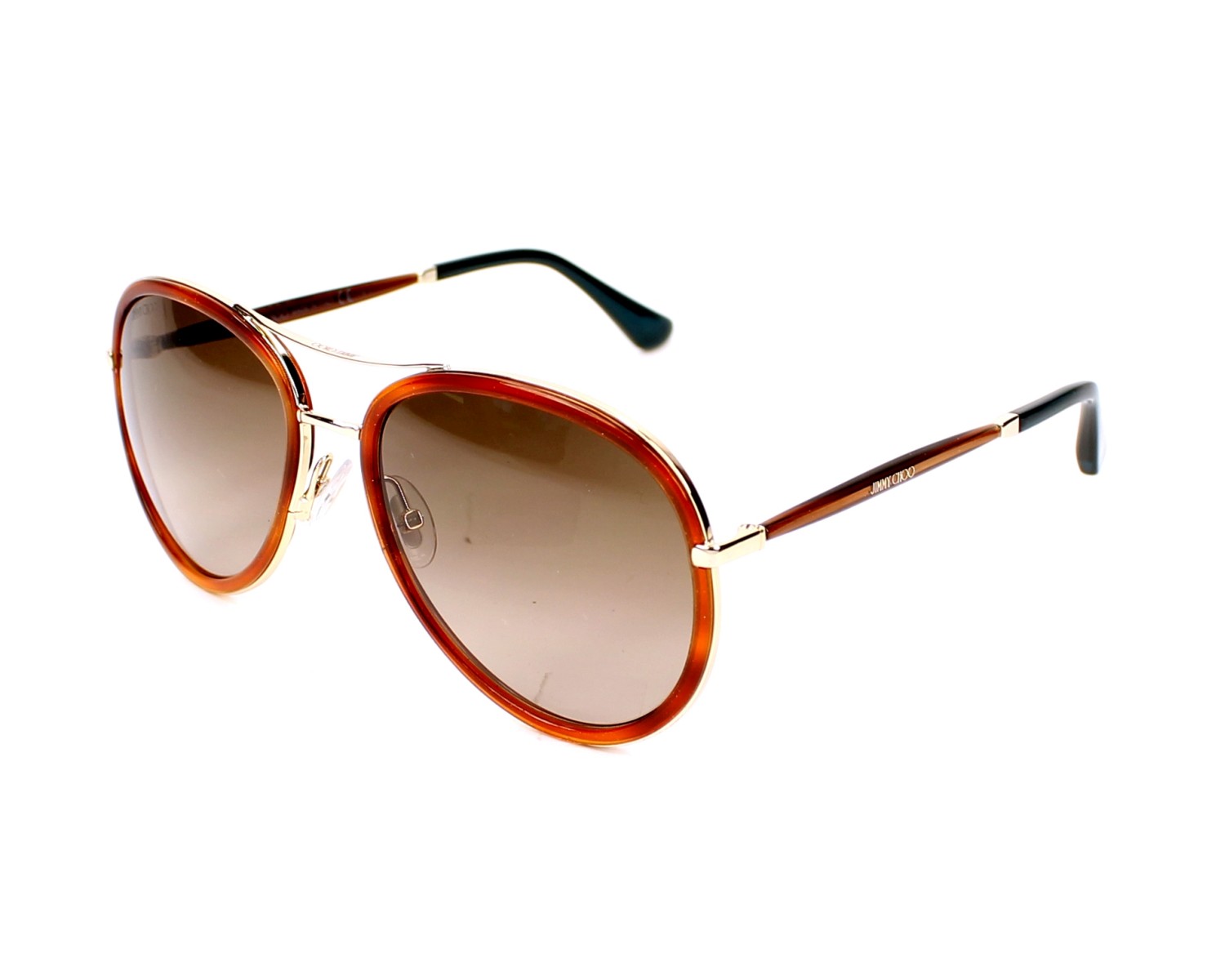 Jimmy Choo Black & Gold Tora/S Aviator Sunglasses Jimmy Choo TORA-S QBQ/NH: Buy Online | Visionet main image 2