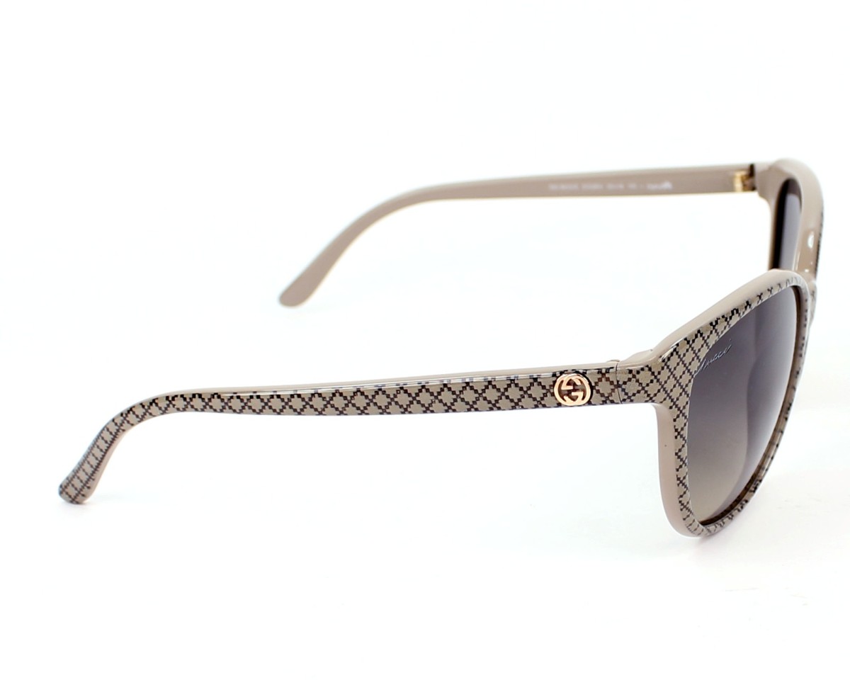 Gucci‎ Authentic GG3633/S DXZEU Prescription 55mm Italy Sunglasses New GUCCI Sunglasses Brown Acetate Square Gold Metal  main image 3
