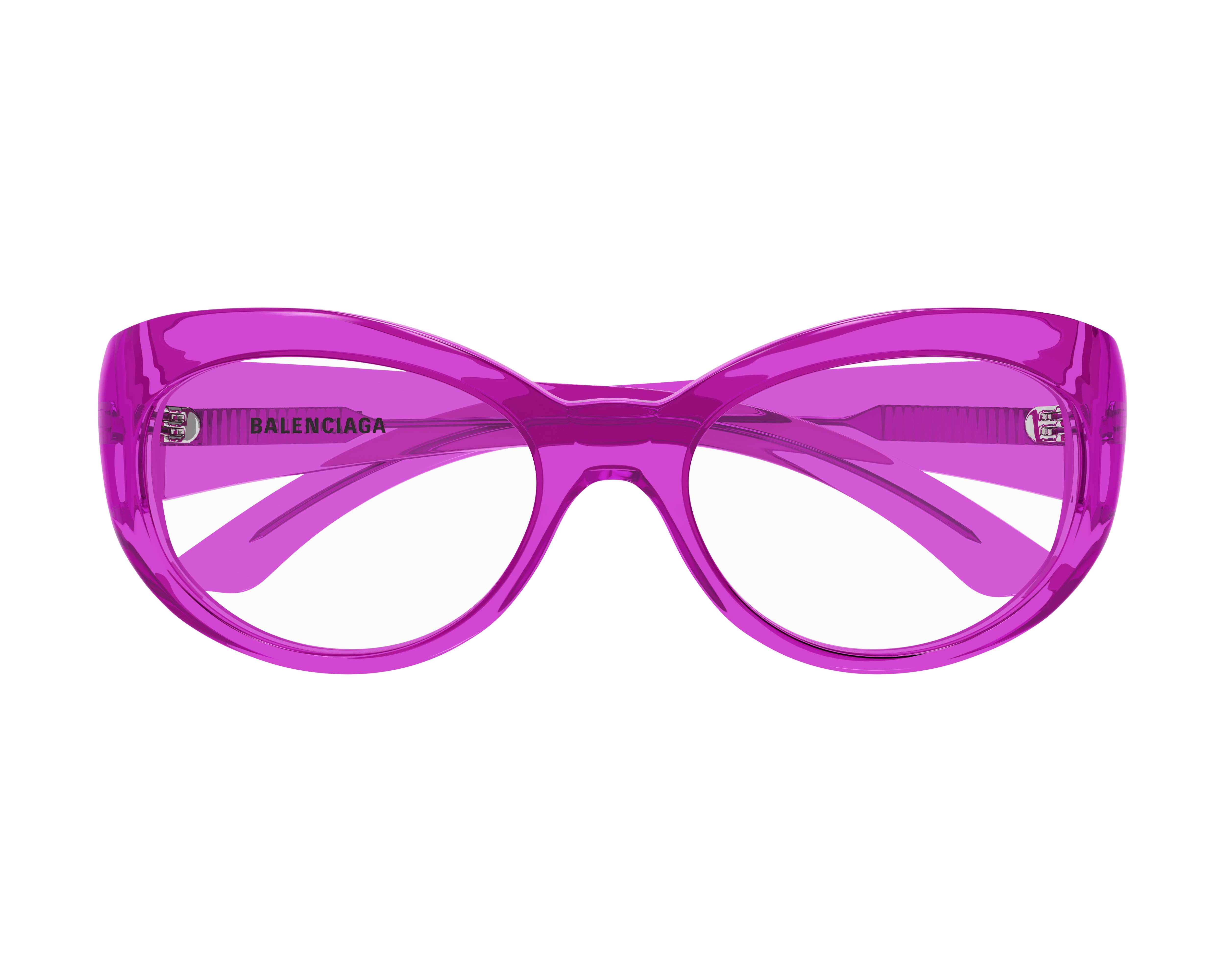 BALENCIAGA 
Round Acetate
Sunglasses
SHINY TRANSPARENT
FUCHSIA
0318 Balenciaga Women Sunglasses Pink Fuchsia Grey Oval BB0258S  main image 2