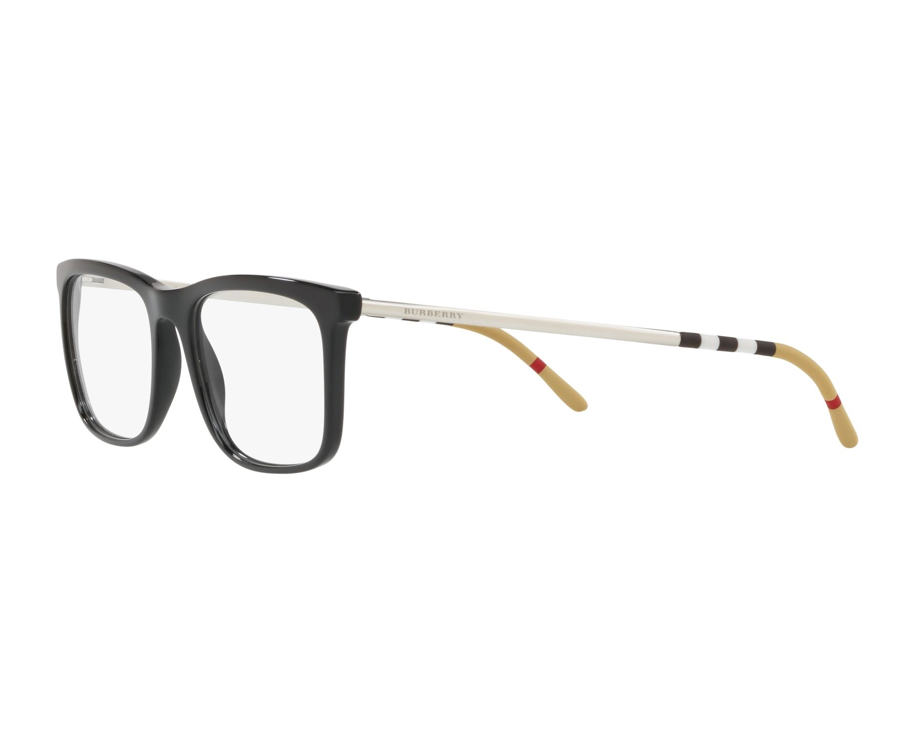eyeglasses Burberry BE-2274 3001 55-18 Black Silver 360 degree view 3
