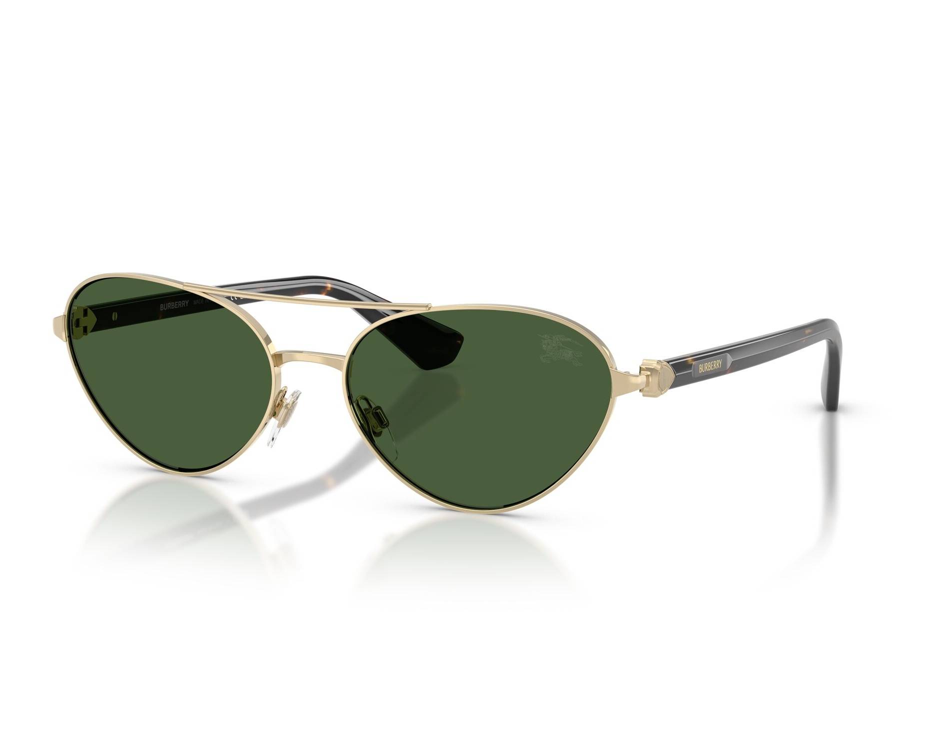 Burberry Bold Green Aviator Sunglasses Burberry BE4349 Eldon L (51 - 22) with Green lenses and  main image 3