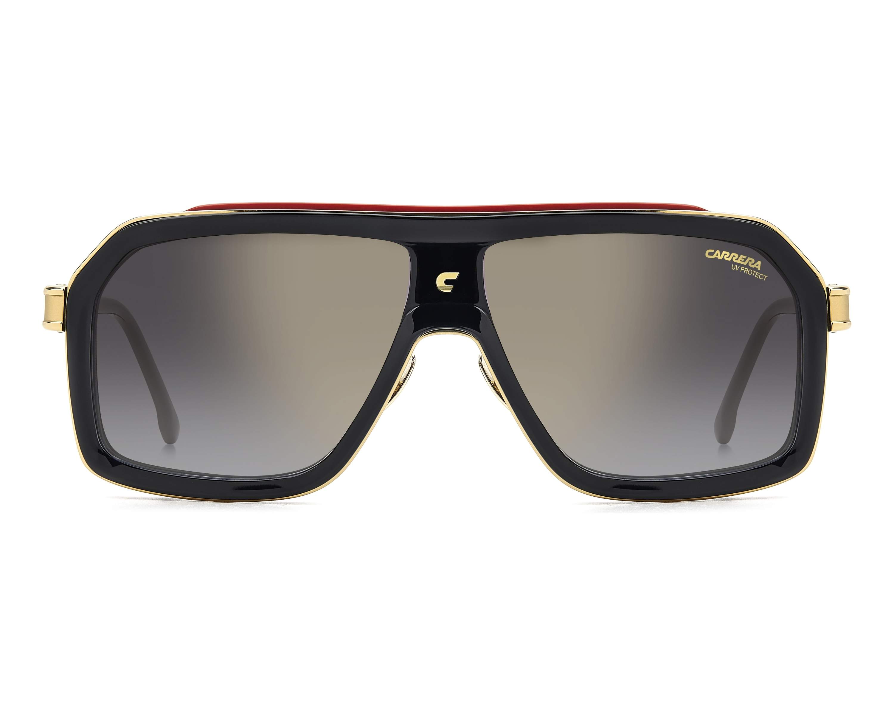 Carrera 1053/S Sunglasses For Men - Black Grey/Dark Grey Shade, Polarized Glass Lenses, 60mm