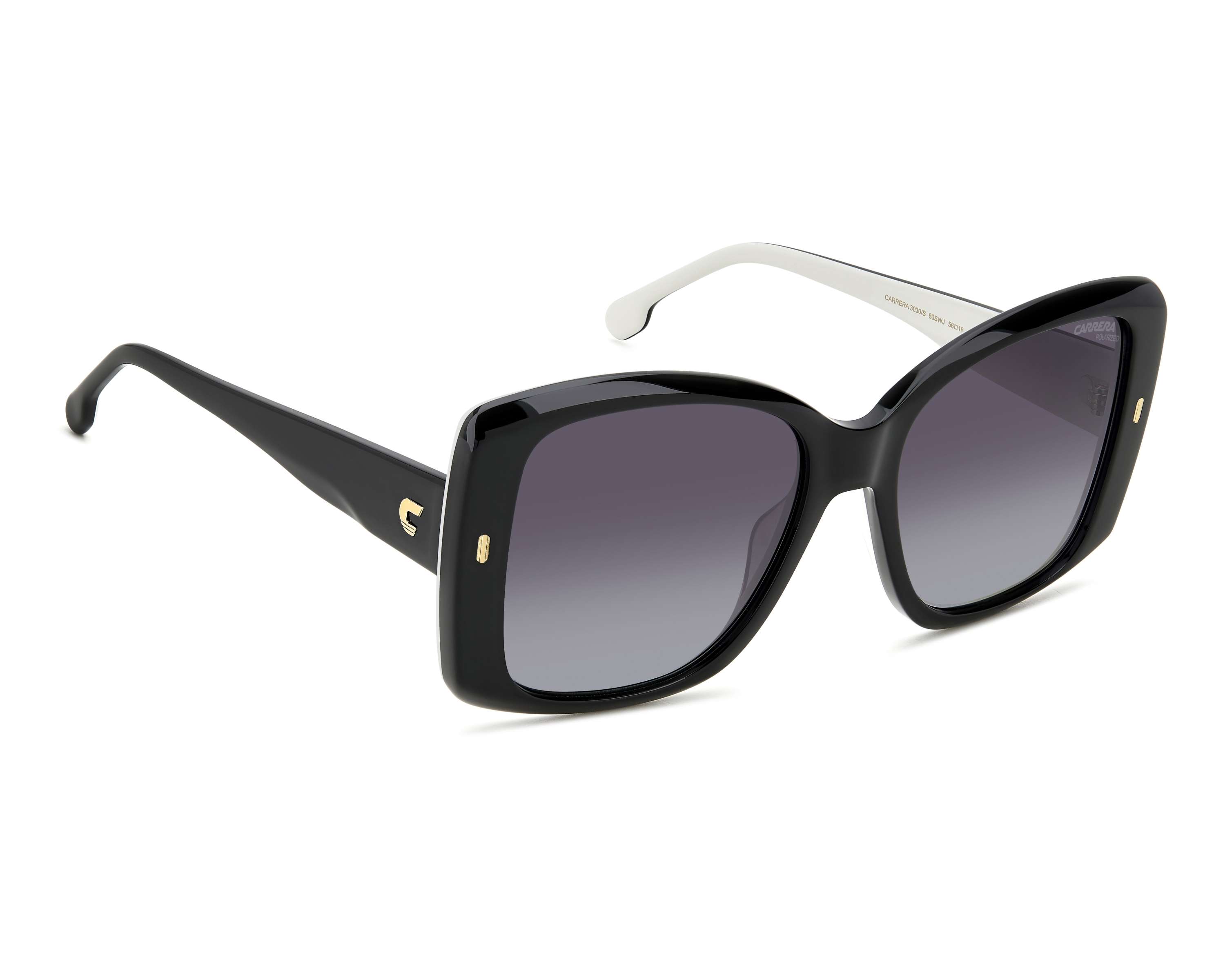 Carrera CARRERA-3030-S 80S/WJ 56-18 Black White 360 degree view 2
