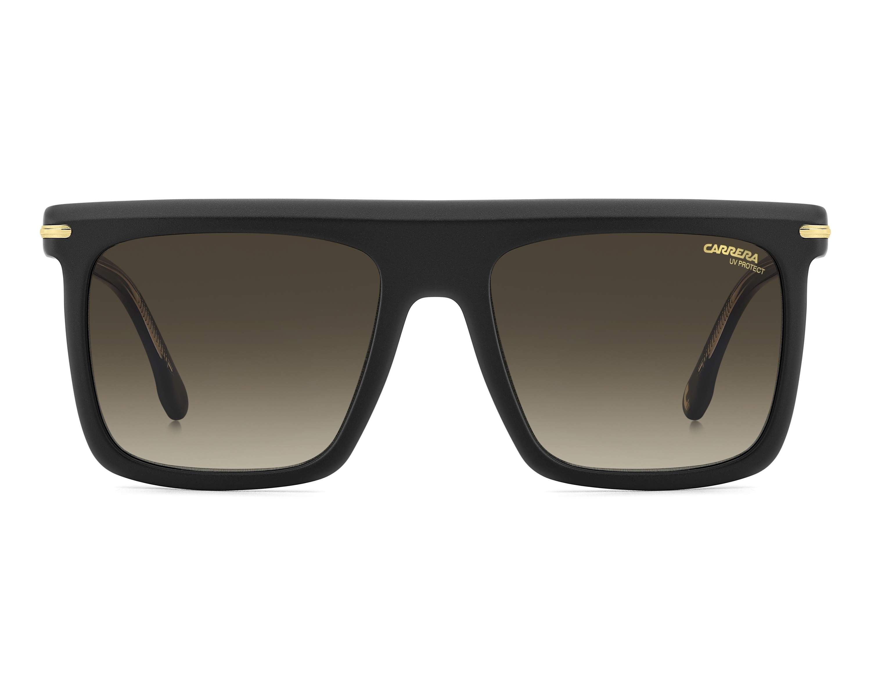 Carrera Black Frame Sunglasses with Brown Gradient Lenses and Gold Logo CARRERA Matte Black & Gold Frames Grey Brown Lens Sunglass  main image 4