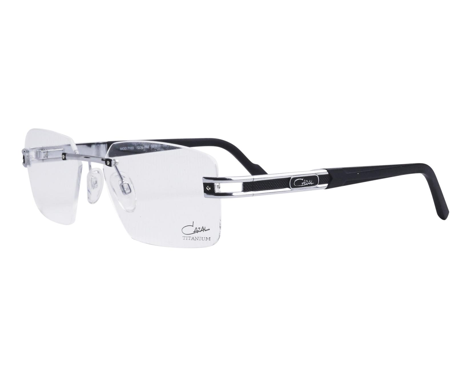 Cazal 7103 002 58-16 Steel Black profile view