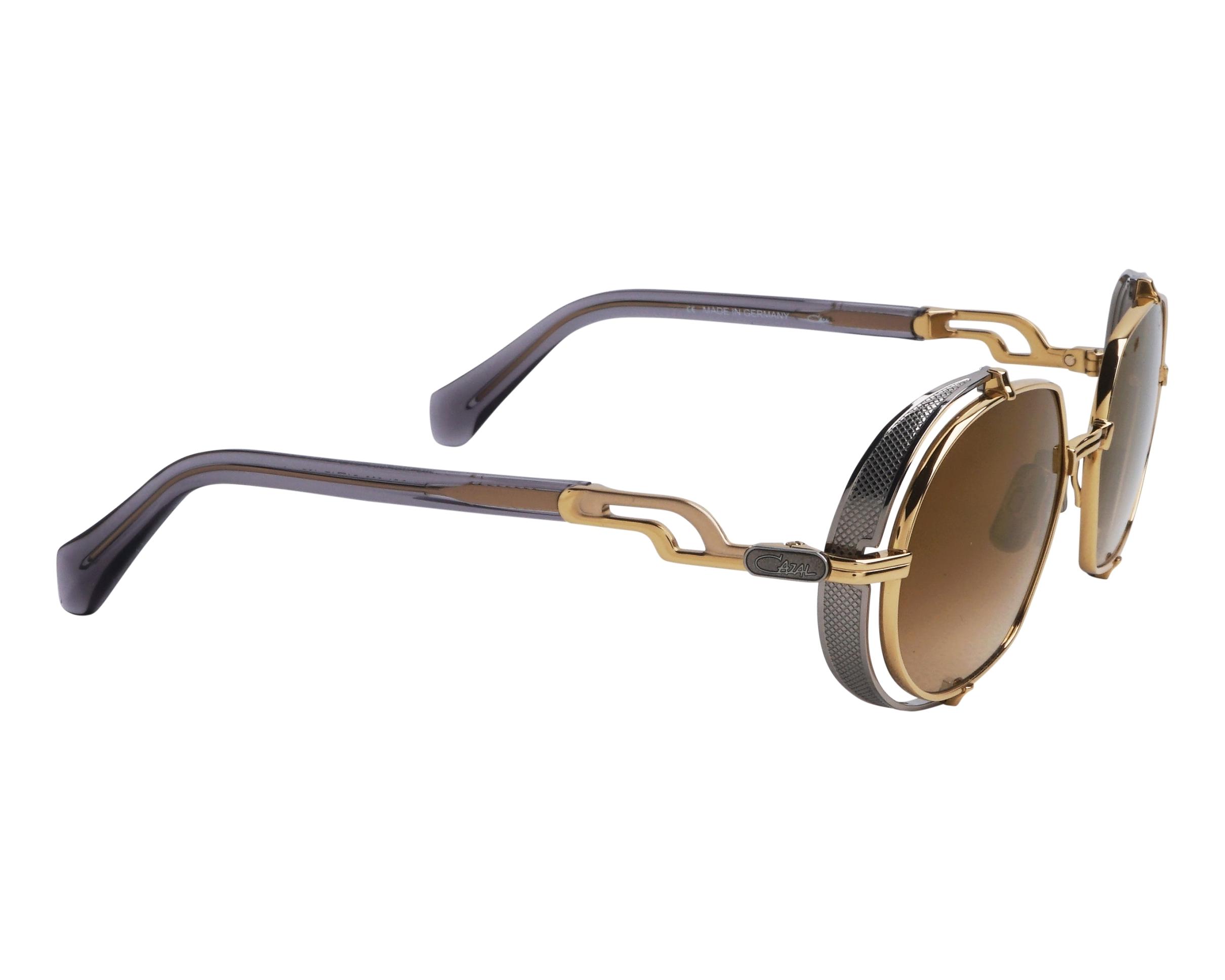 Cazal 9507 002 54-17 Gold Steel profile view