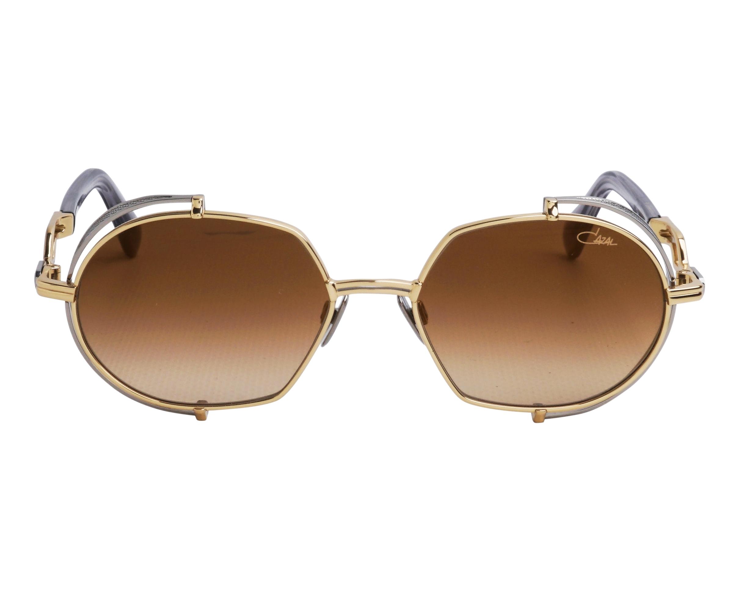 Cazal 9507 002 54-17 Gold Steel side view