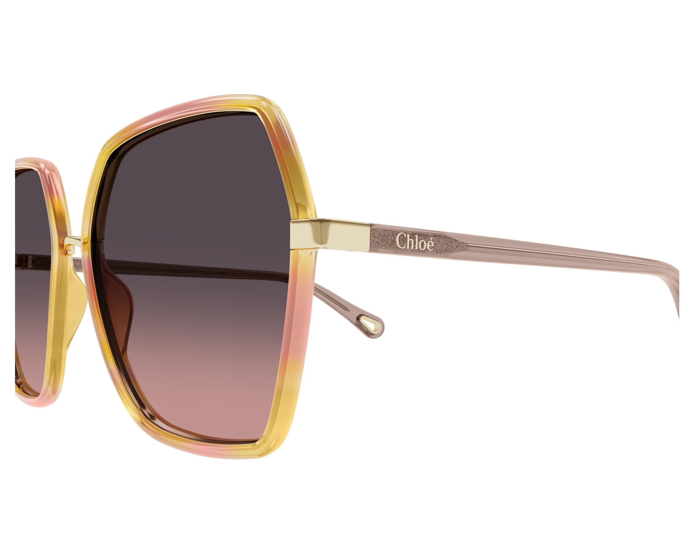 Chloe sunglasses ゴールド/ハバナ/フラッシュブルーレンズ Chloe Sunglasses ZELIE CH0086SA 004