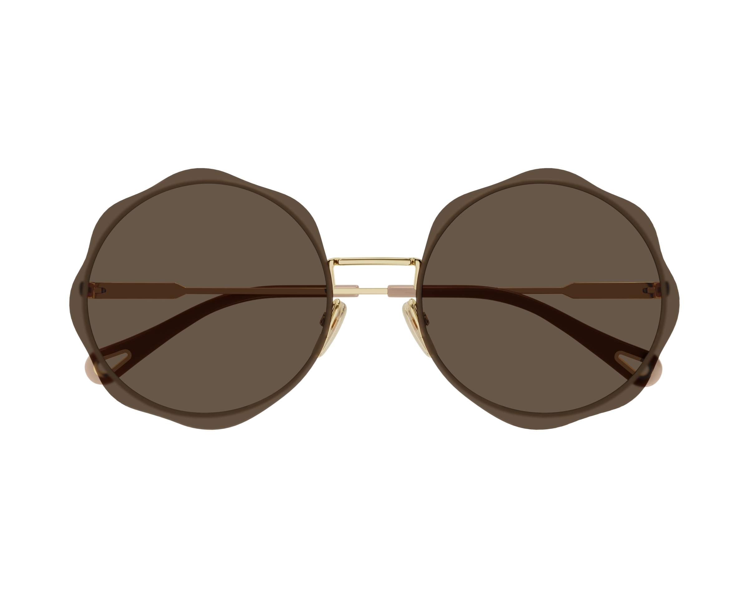 Chloé Honoré 60MM Wavy Aviator Sunglasses Gold Frame Brown Gradient NWT $550 Chloé Honore Oversized Aviator-Style -Tone Sunglasses In  main image 2