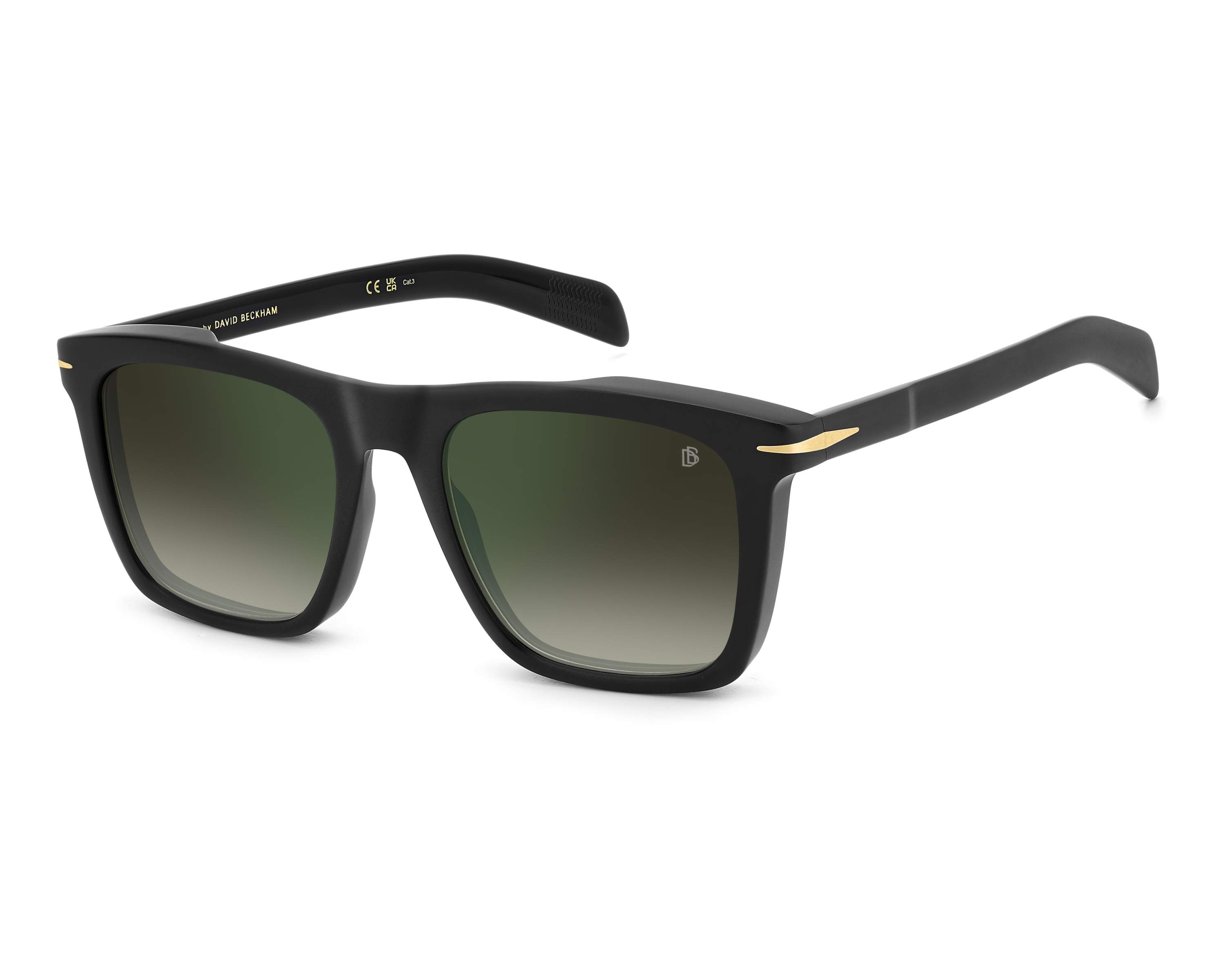 David Beckham DB 7000/S Sunglasses - Black Acetate Square Frame, Grey Nylon Lenses (51mm) - View #13