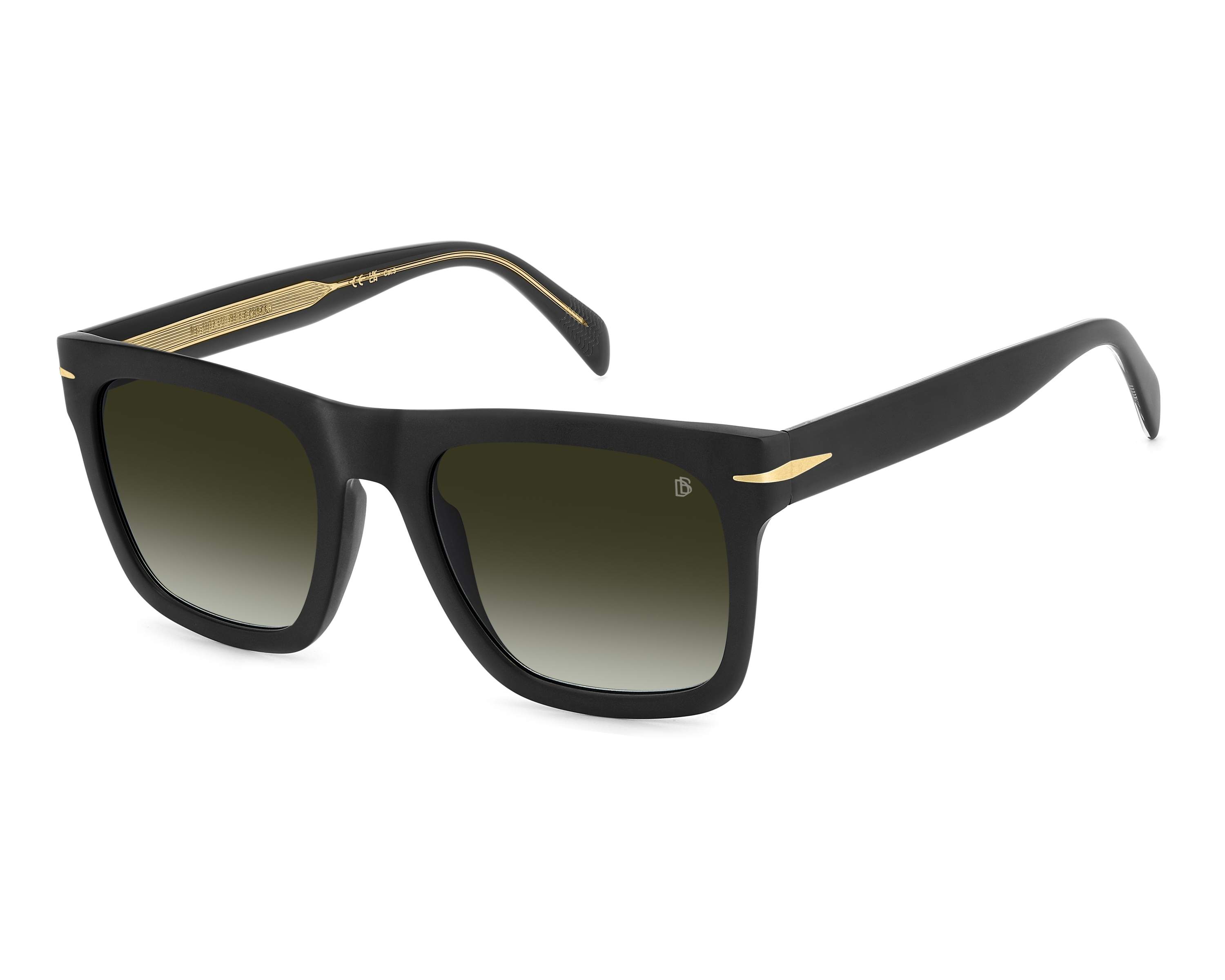 David Beckham DB 7000/S Sunglasses - Black Acetate Square Frame, Grey Nylon Lenses (51mm) - View #12