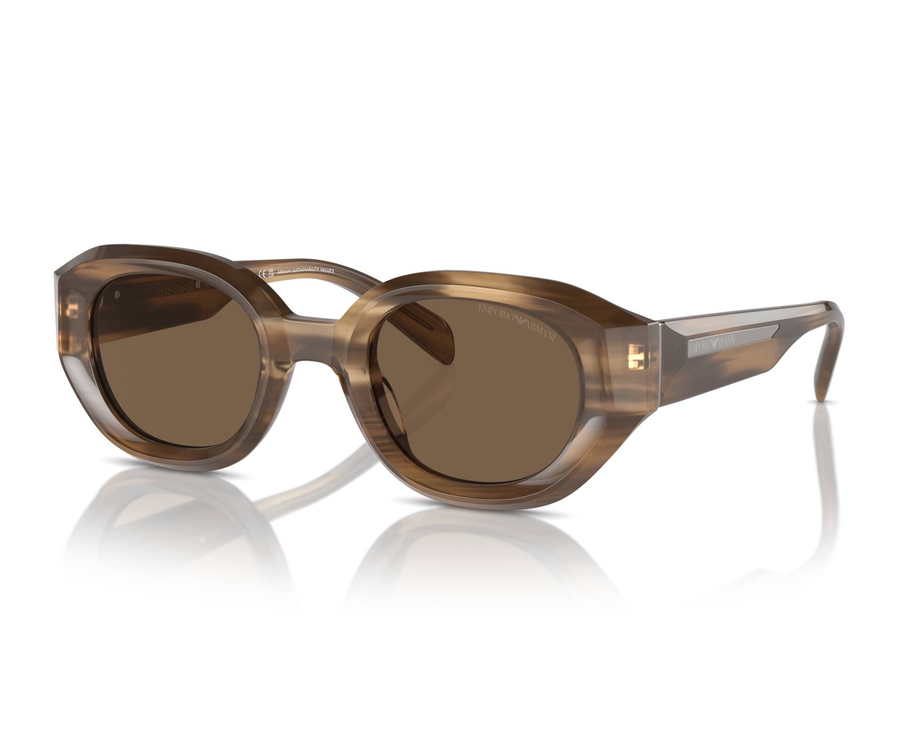 Emporio Armani sunglasses. Brown. Emporio Armani EA4251 Cat Eye Sunglasses | Fashion Eyewear US main image 3