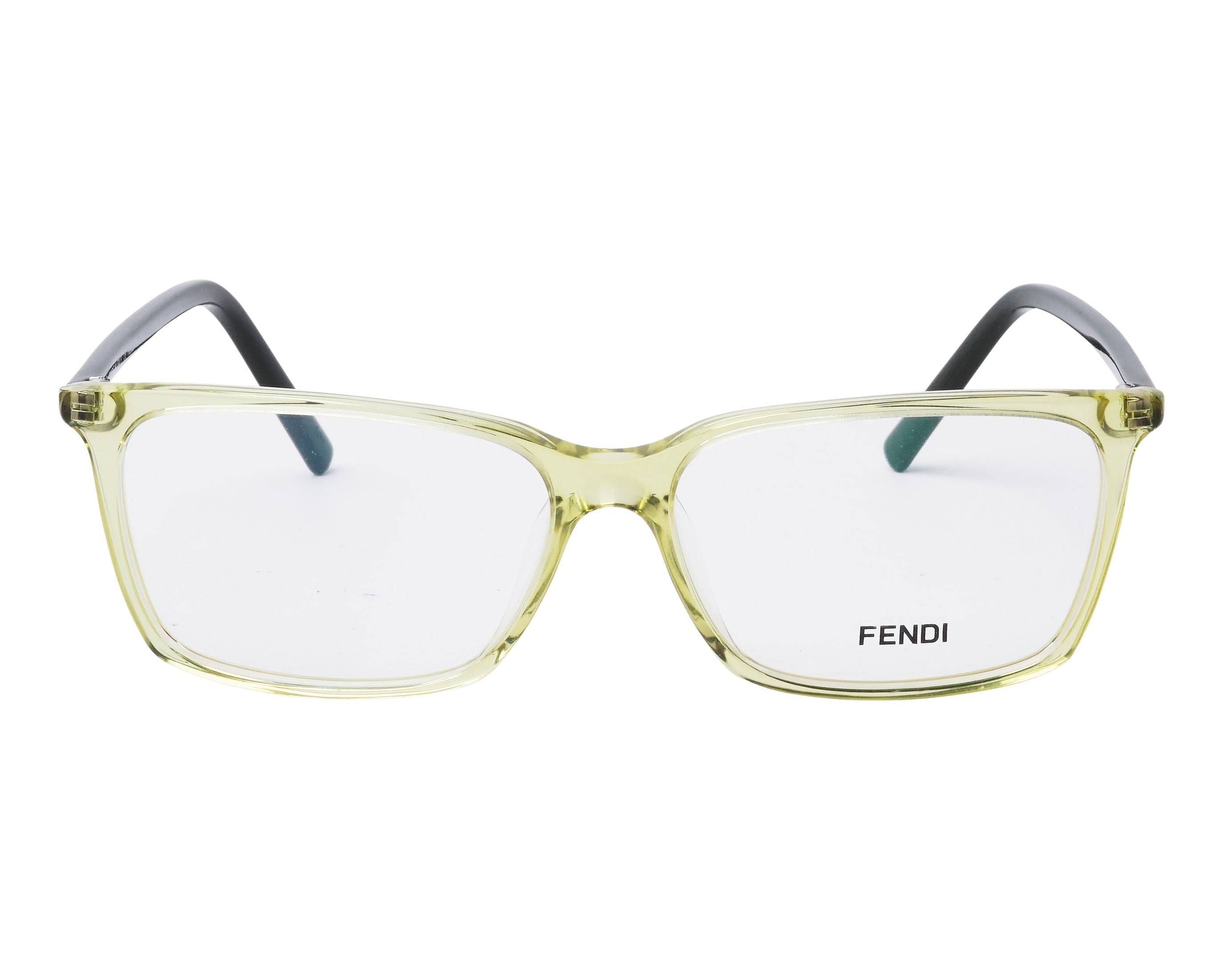 メガネ Fendi F945 209 Luxury Square Clear Eyeglass Frame FENDI F945 209 Transparent Brown 53mm Eyeglasses New