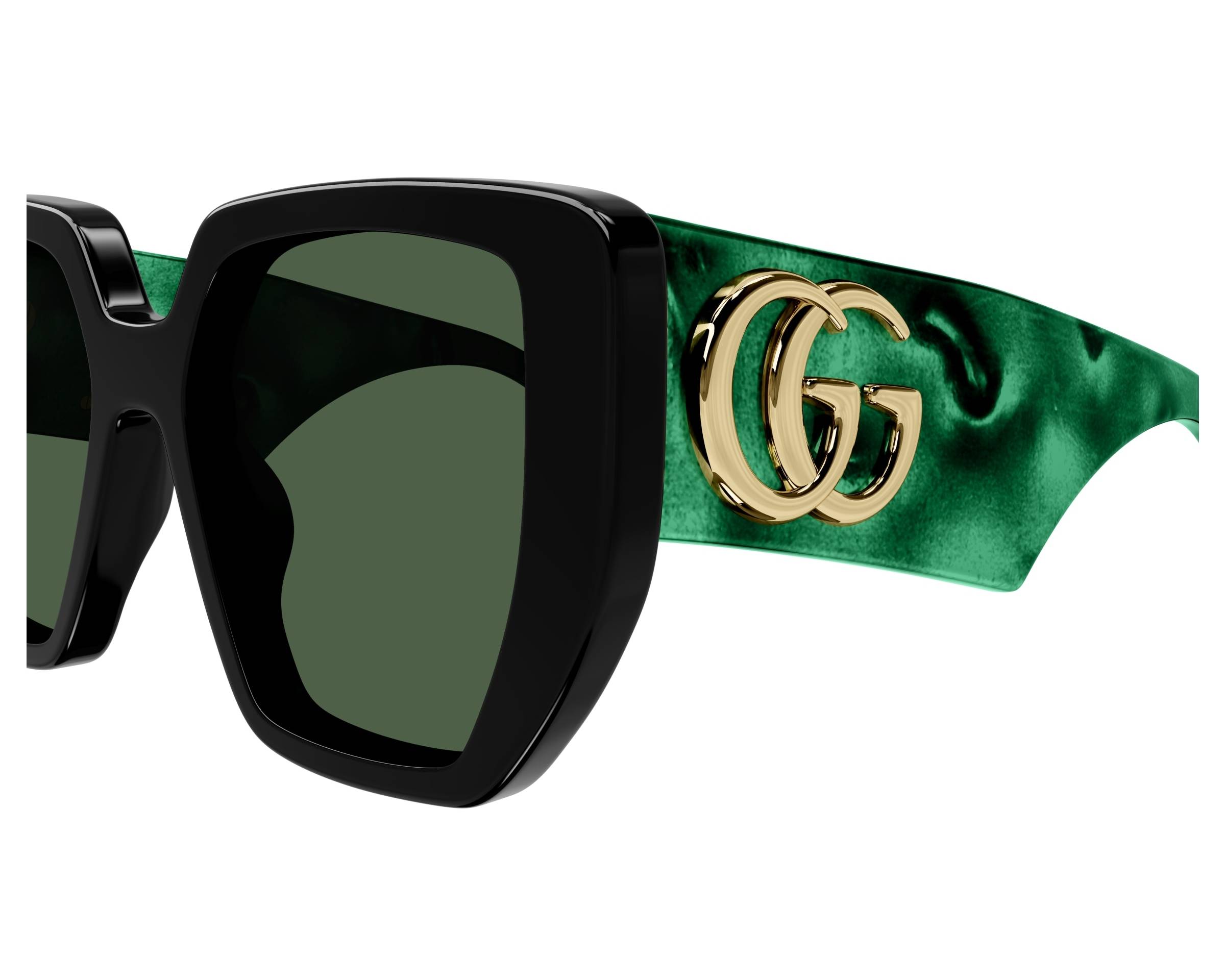 GUCCI オハサイスフレムサンクラス GG0956S 001BLACKGREENGREEN Amazon.com: Gucci Geometric Sunglasses GG0956S 001 Black