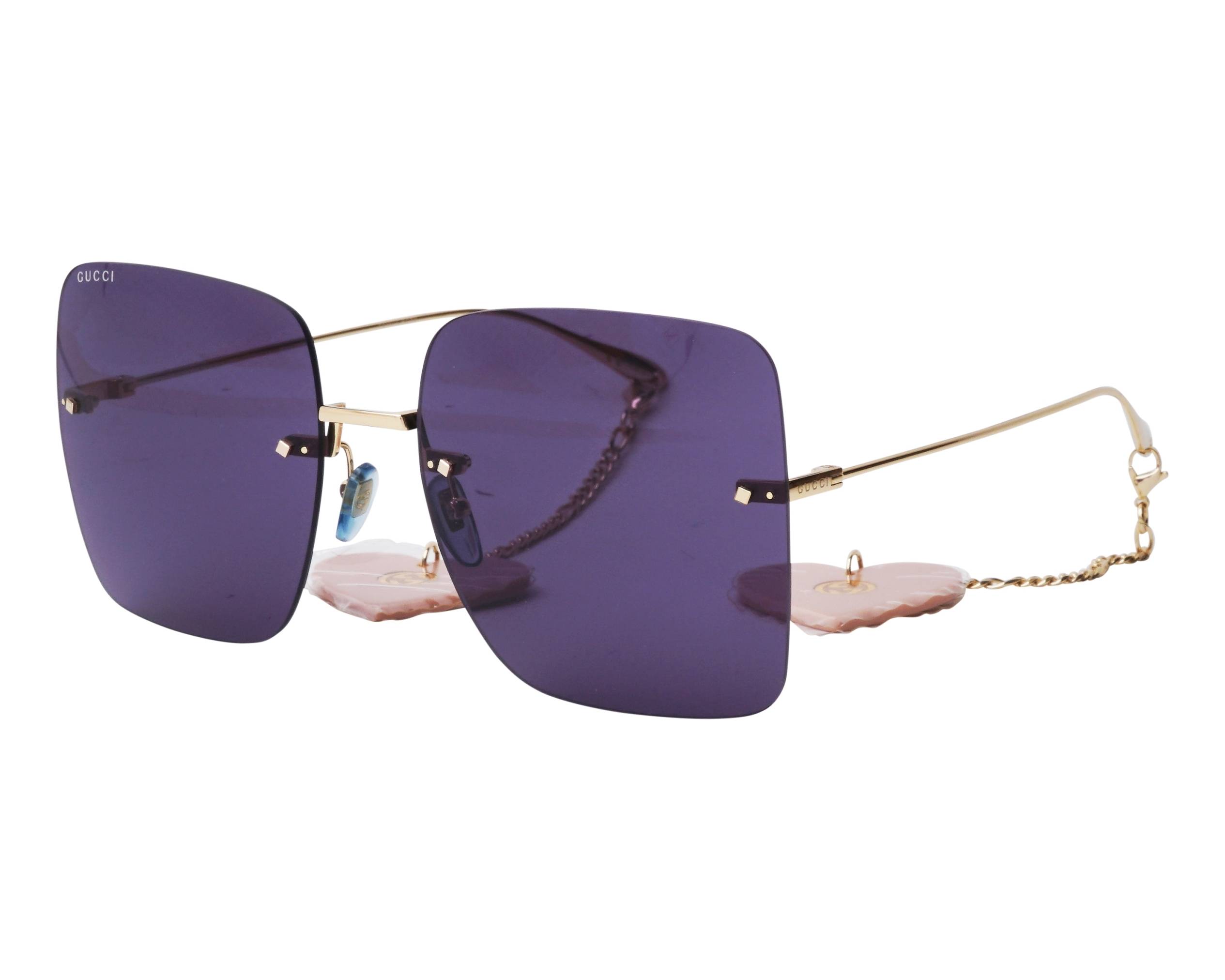 GUCCI SHINY VIOLET SQUARE SUNGLASSES WITH MIRROR LENSES 7CFB350B-6CD2-422C-8D17-  main image 3