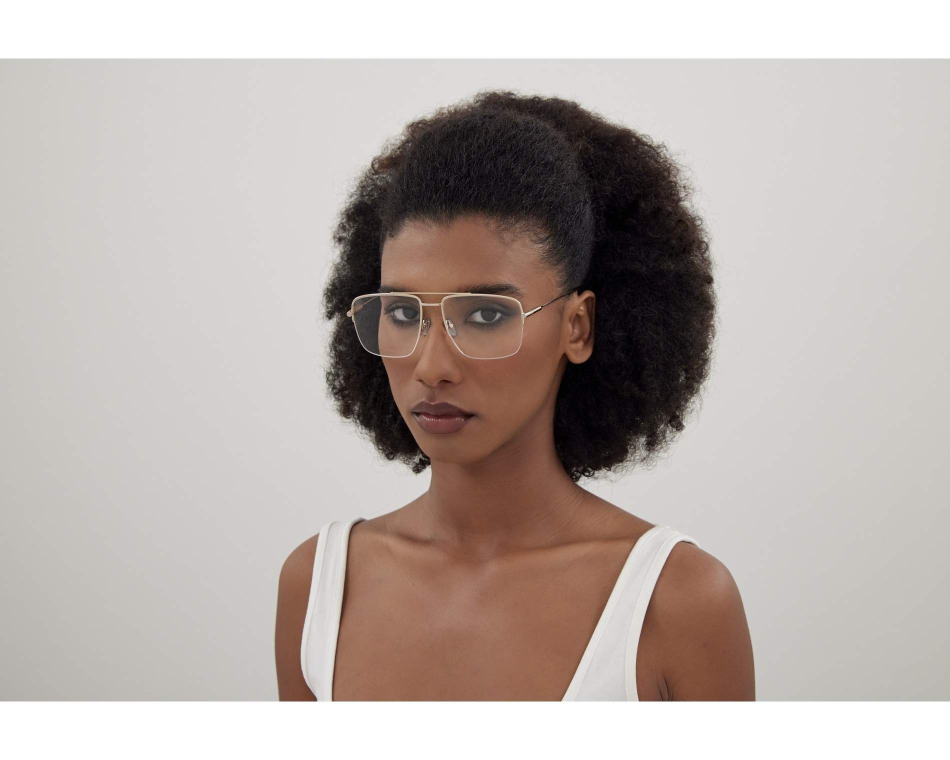 NEW Gucci GG1415O Silver Aviator Half Rim Metal Eyeglasses Gucci NEW Gucci GG1415O Silver Aviator Half Rim Metal  main image 2