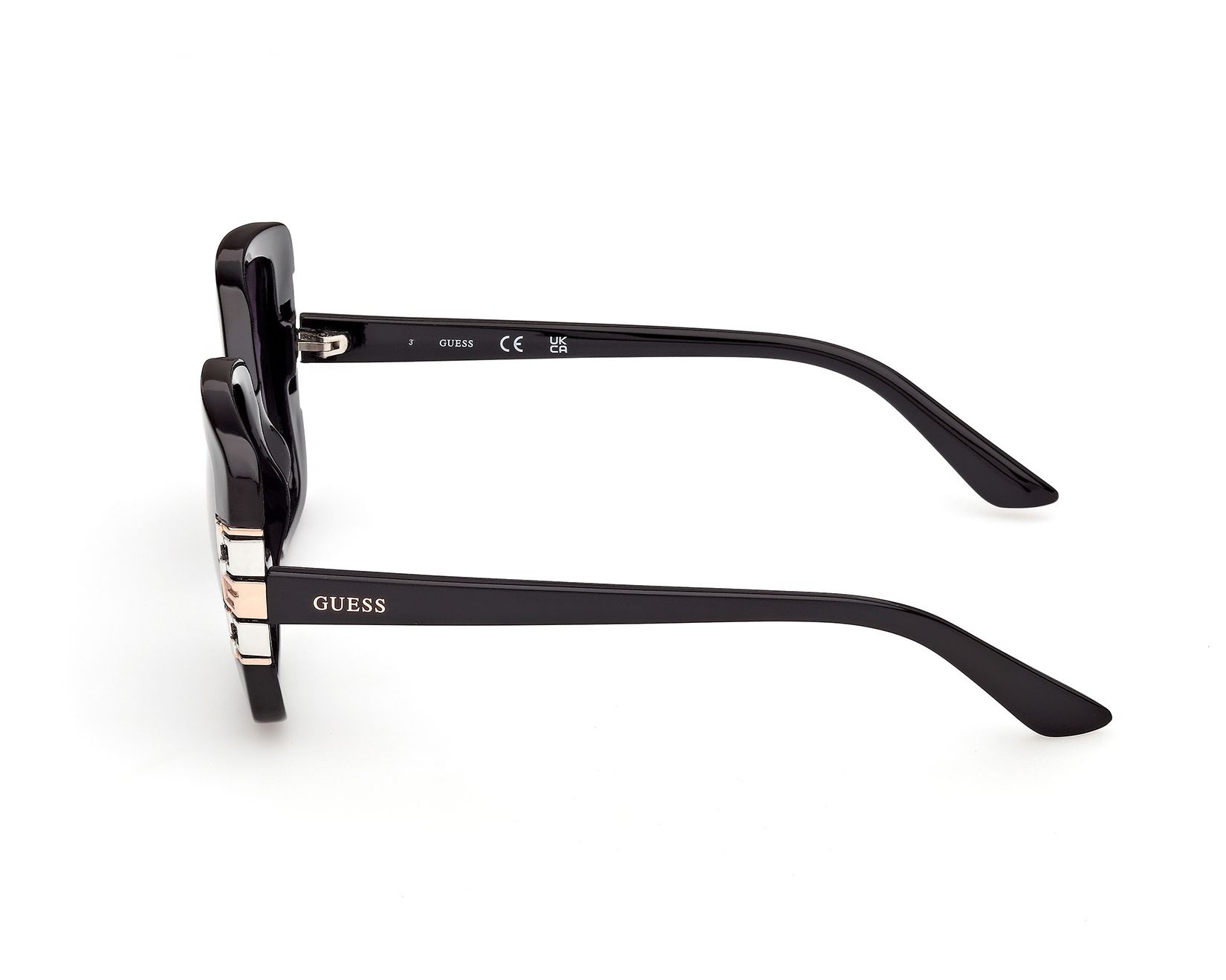 Black Guess brand sunglasses Guess Designer Sunglasses Matte Black Smoke Gradient Lens  main image 2