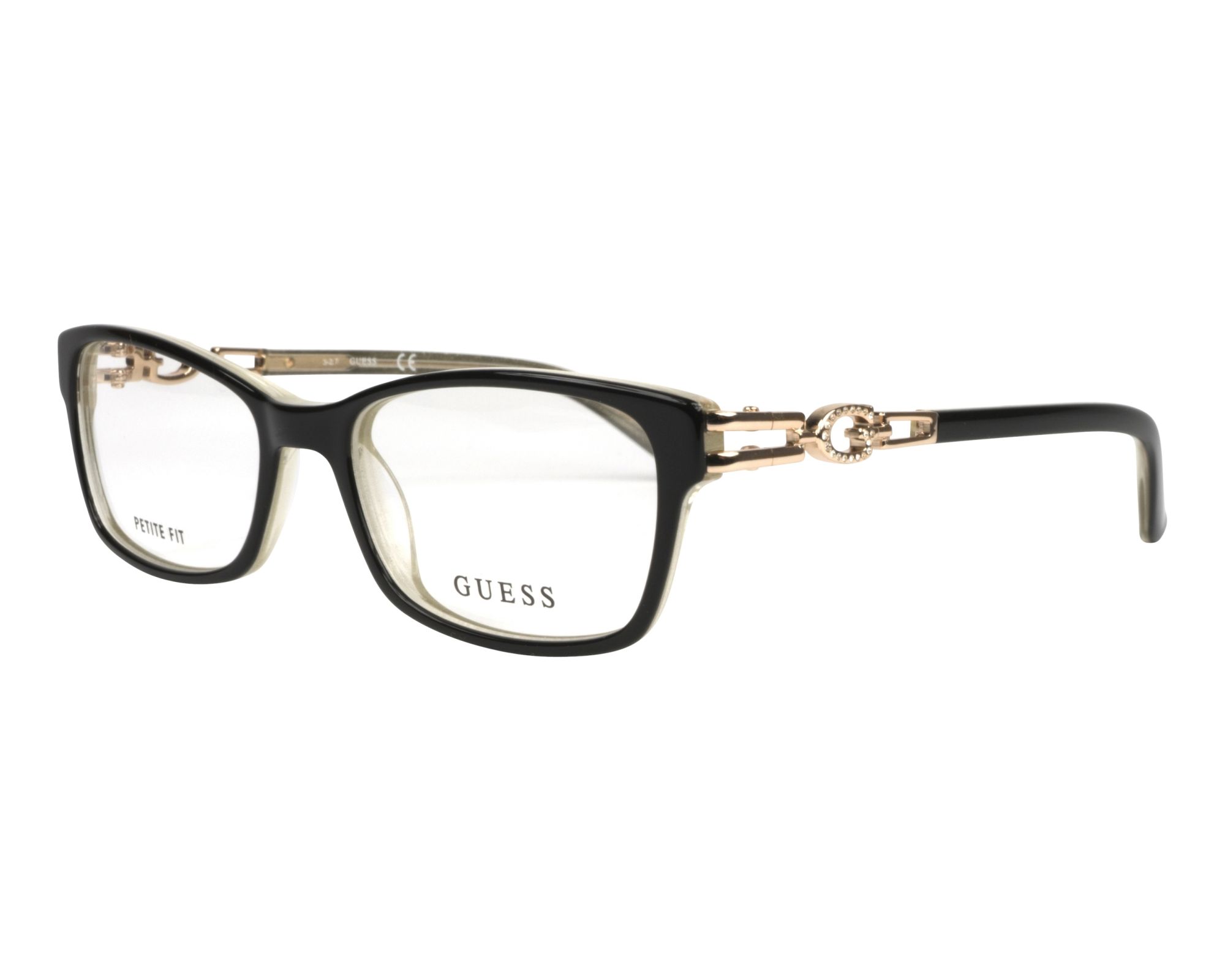eyeglasses Guess GU-2677-V 001 50-17 Black Crystal profile view
