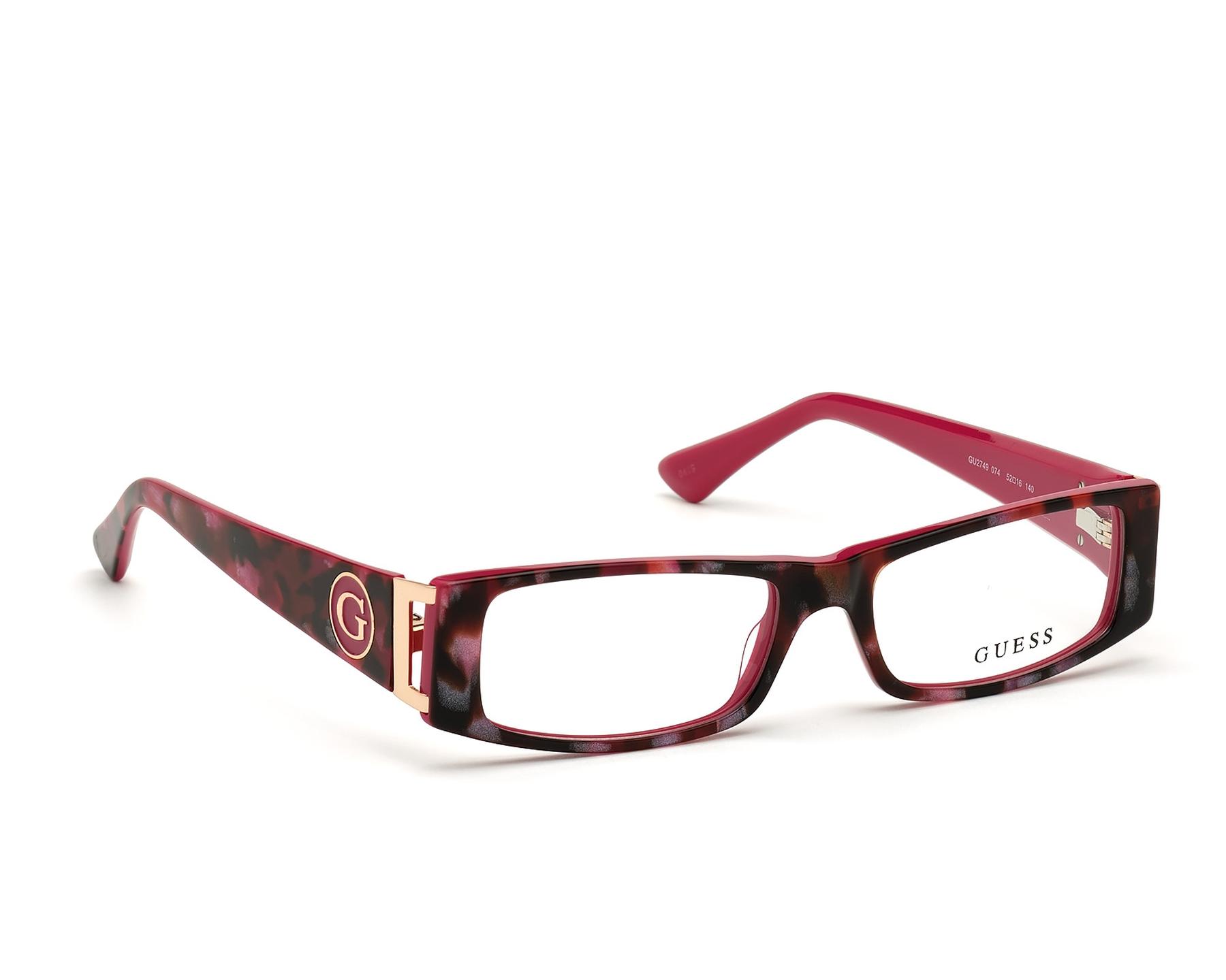 guess red eyeglass frames