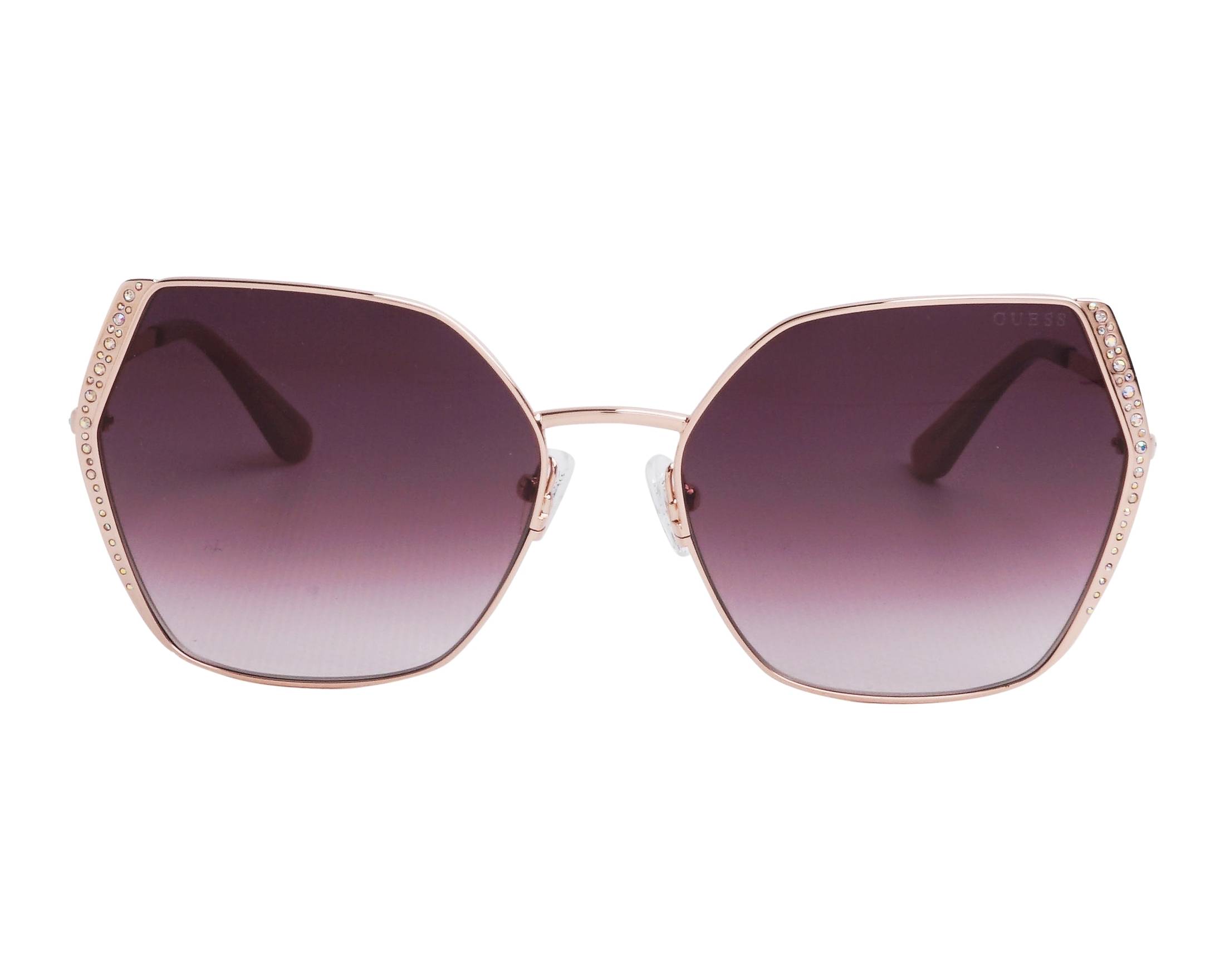 *GUESS* Gold GU7843 Geometric Crystal Embellished Sunglasses Sunglasses Guess Gu7843 28b 889214342201 gold frame color  main image 4