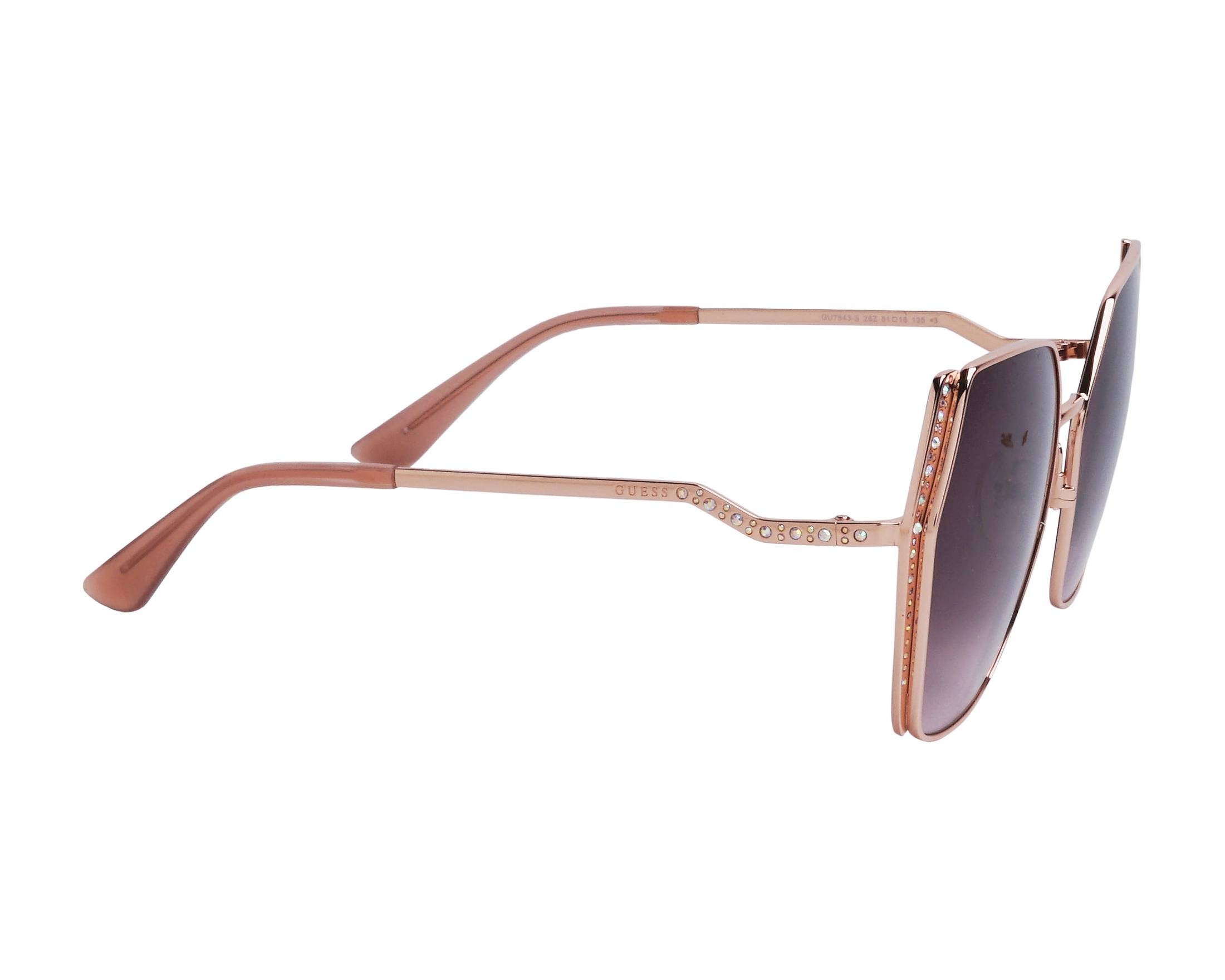 *GUESS* Gold GU7843 Geometric Crystal Embellished Sunglasses Guess Sunglasses GU7843S 33W main image 3