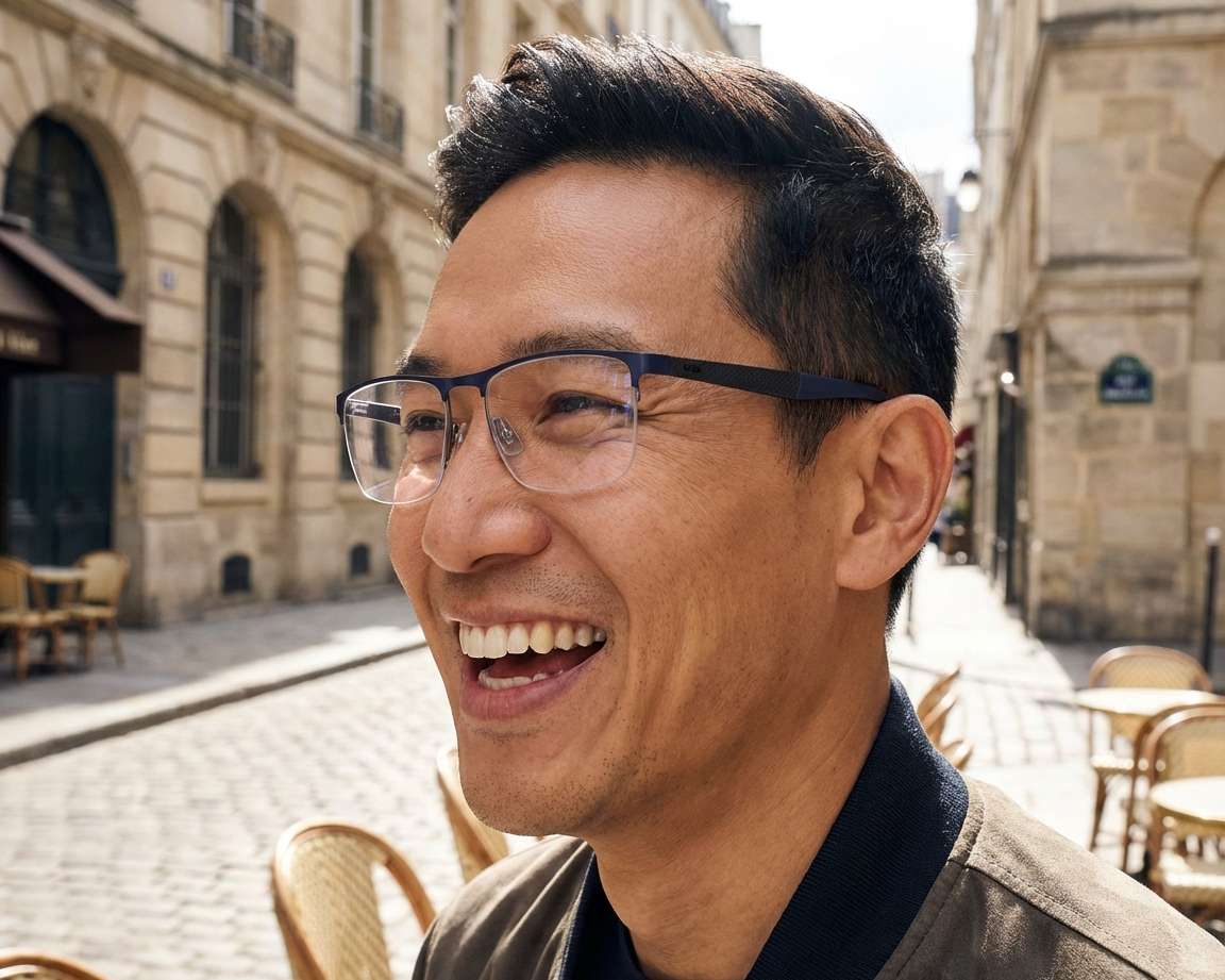 Lunettes De Vue HUGO BOSS BOSS 1698 KU0 - Monture Bleu Mat Ruthénium - Taille 57/19/150 - Neuf Avec Étiquettes