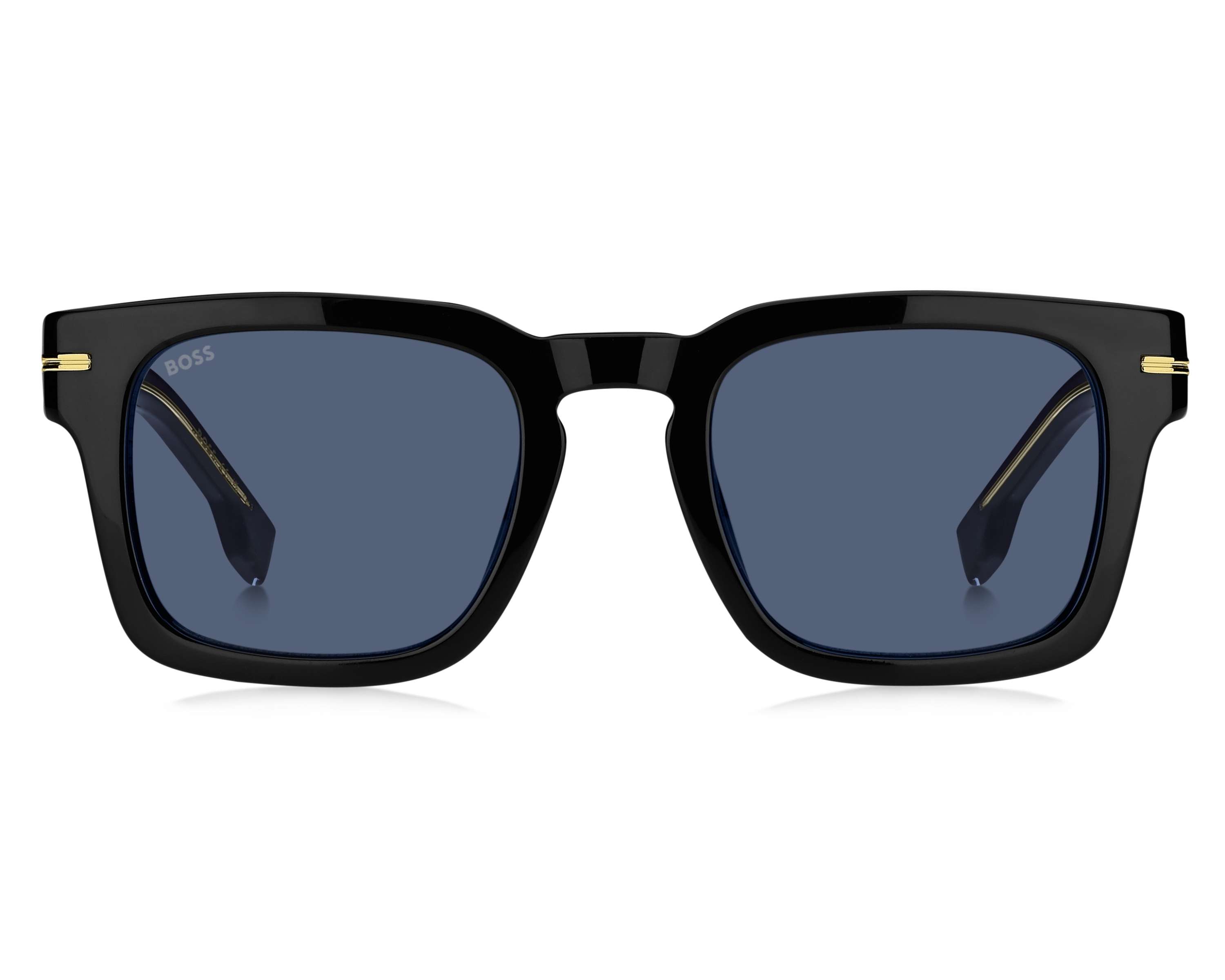 Hugo BOSS 1609/S 0807 MD Sunglasses Black Geometric Frame, Blue Monogram Lenses HUGO By Hugo Boss Men main image 3