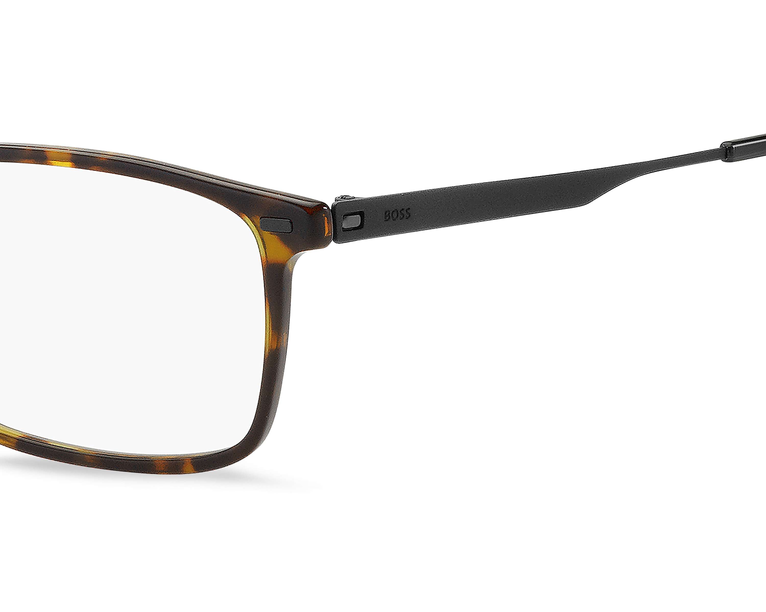 Hugo Boss Rectangular Optical Frames With Classic Tortoiseshell Pattern - NWT Hugo Boss Glasses BOSS-1720 086 main image 3