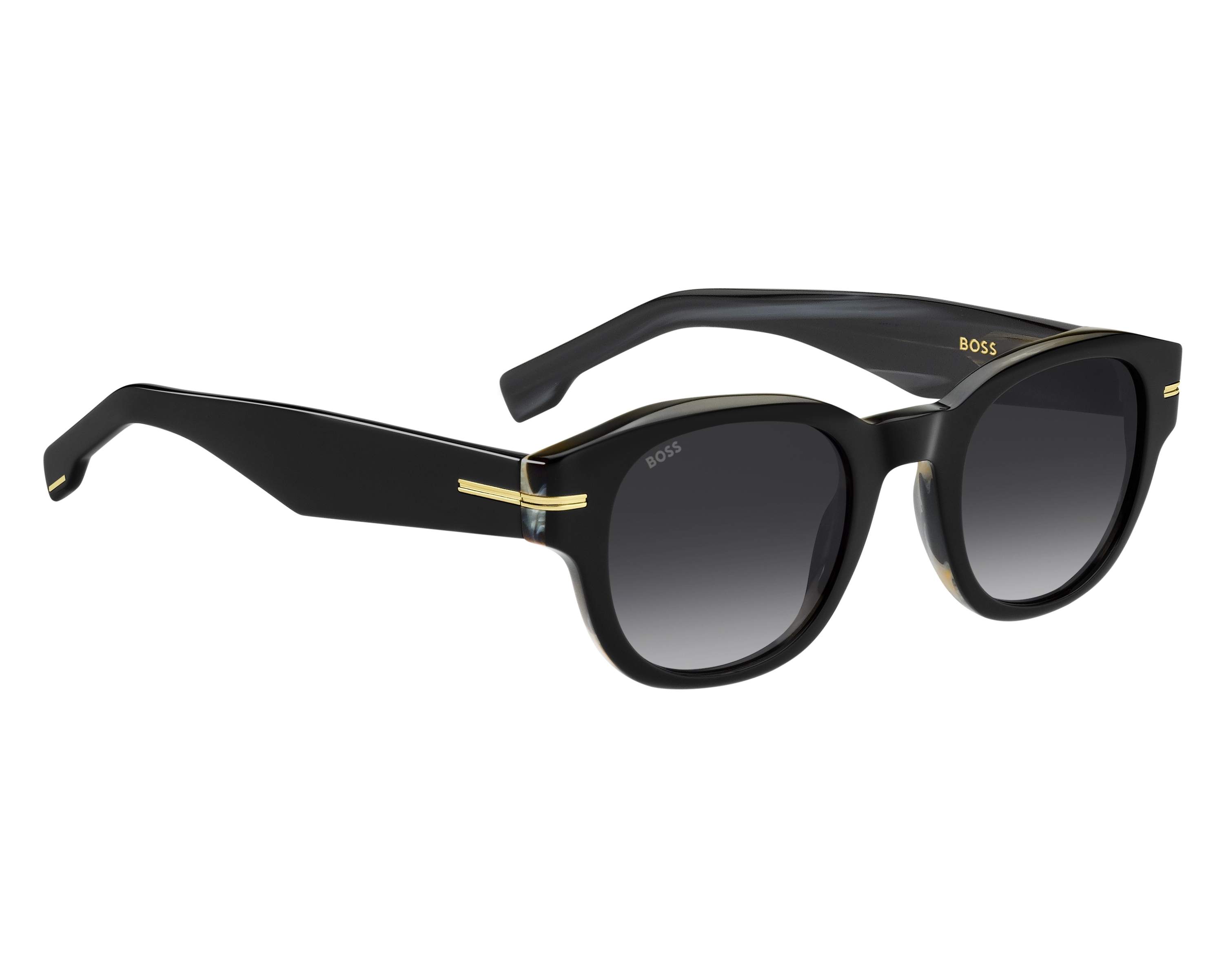 サングラス/メガネ HUGOBOSS sunglasses BOSS - Rubberised-Havana sunglasses with riveted hinges