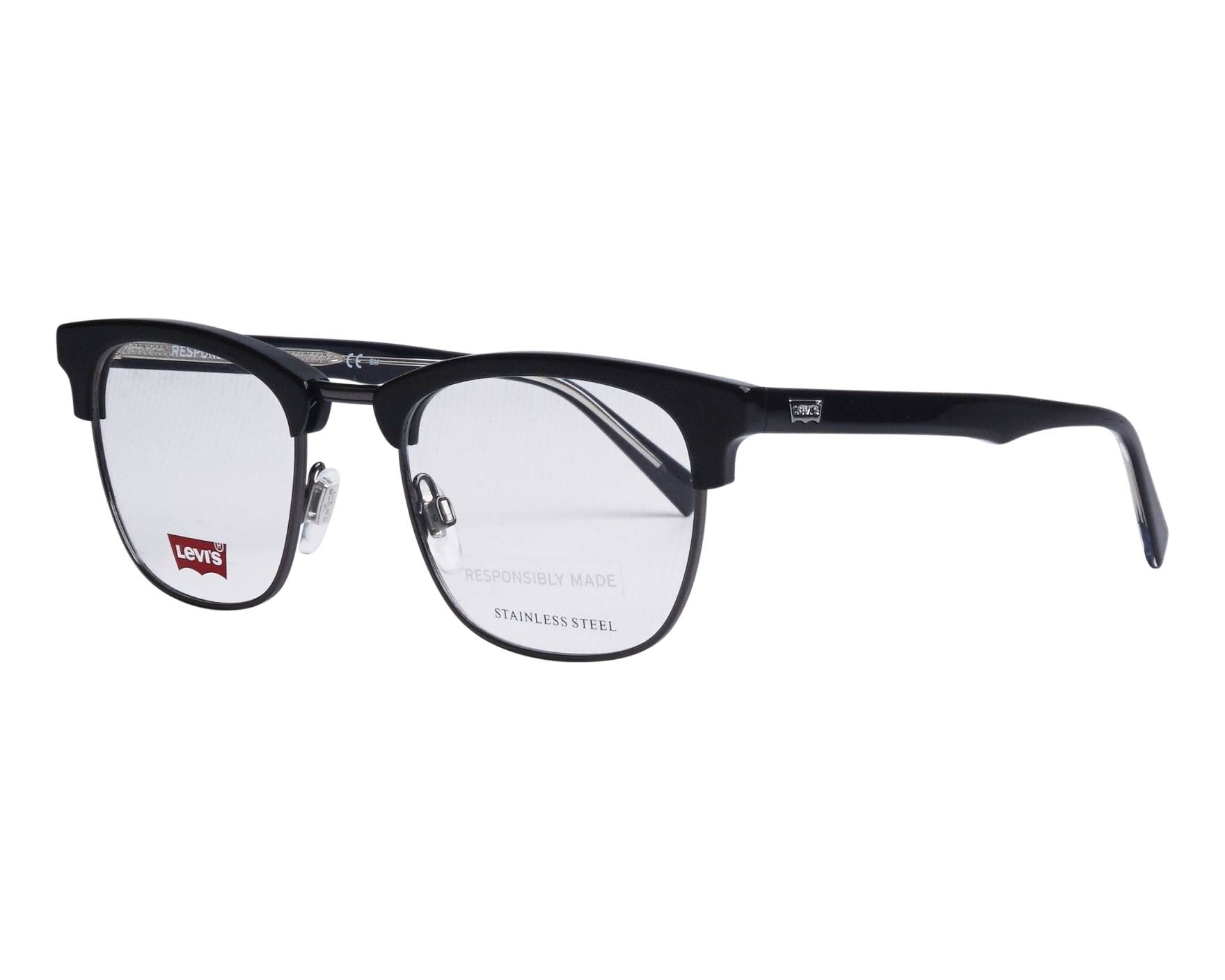 メガネ Levi's Glasses LV5006 807 l Round Black Horn Luxury Levi's LV 5006 807 glasses | Buy online now | SmartBuyGlasses US