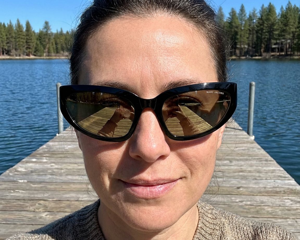 MARC JACOBS サングラス Marc Jacobs MARC 658S 008A/WJ Black Polarized Grey Square Women's