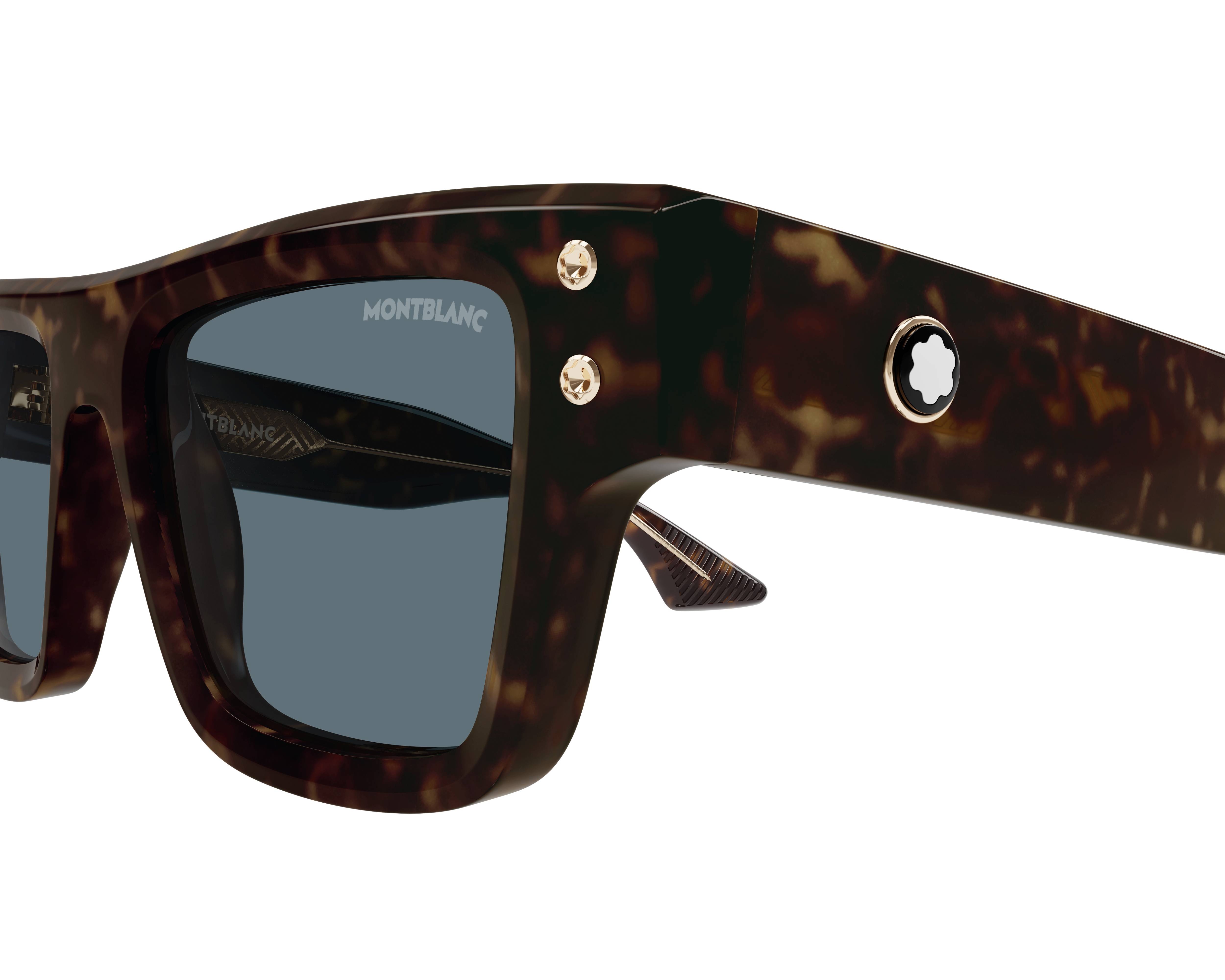 Montblanc Women Sunglasses Havana Blue Square MB0253S 002 BRAND NEW Montblanc MB0253S 002 52 Sunglasses | Bassol Optic Canada main image 4