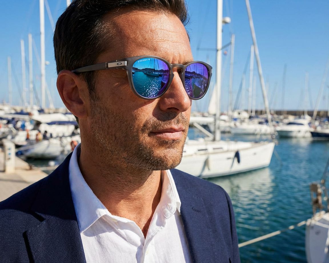 オムオム Oakley Latch Prizm Sapphire Polarized Round Men's Sunglasses