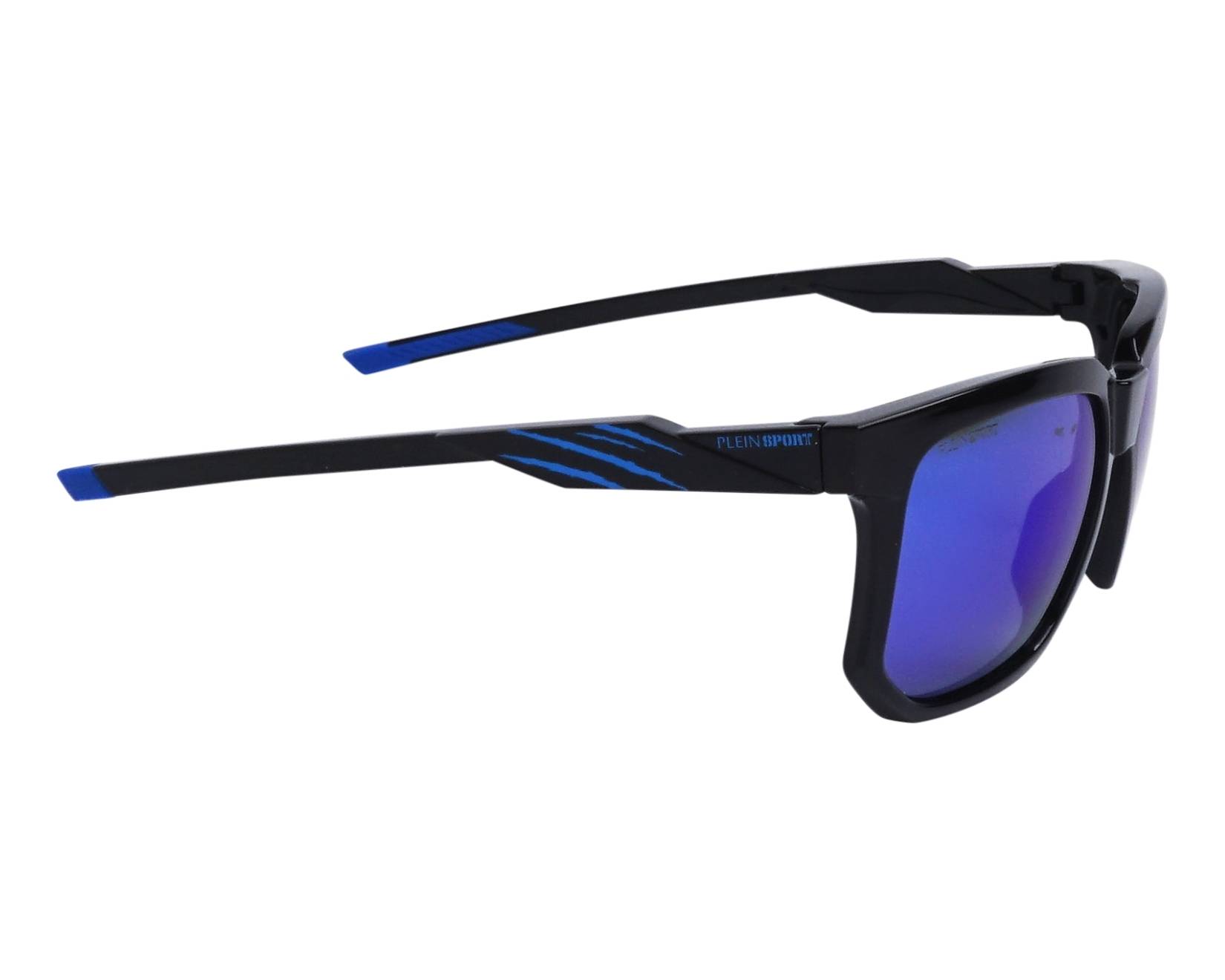 NWT PHILIPP PLEIN SUNGLASSES BLACK BLUE Sunglasses Philipp Plein Plein icon SPP108V (0703) SPP108V  main image 3