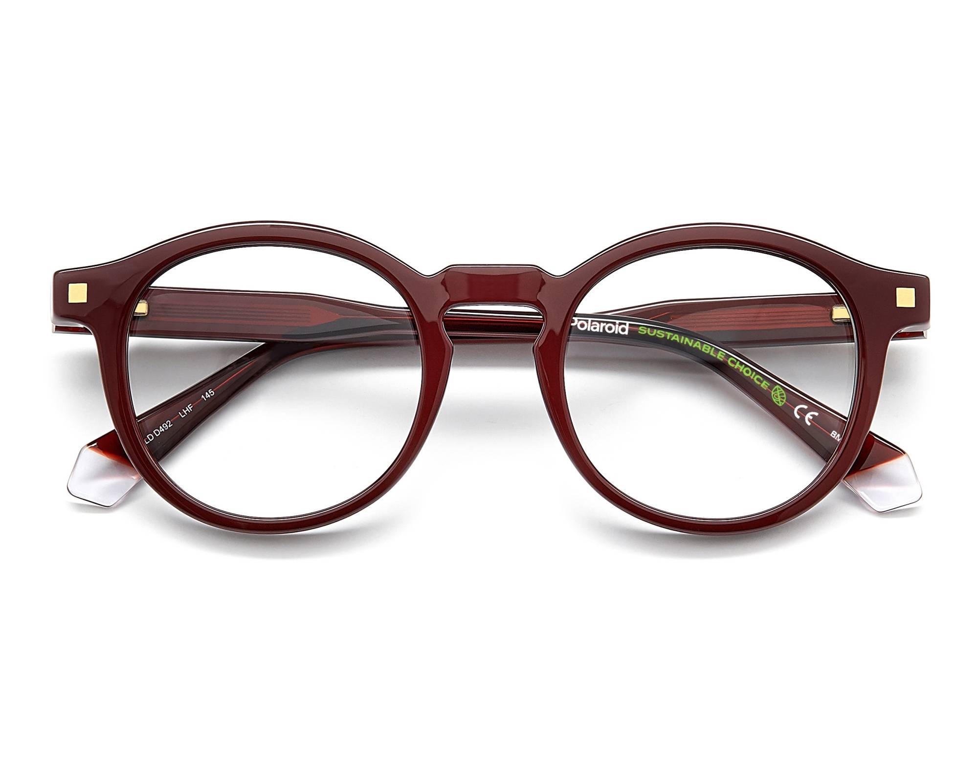 Polaroid Burgundy Acetate Glasses Women\