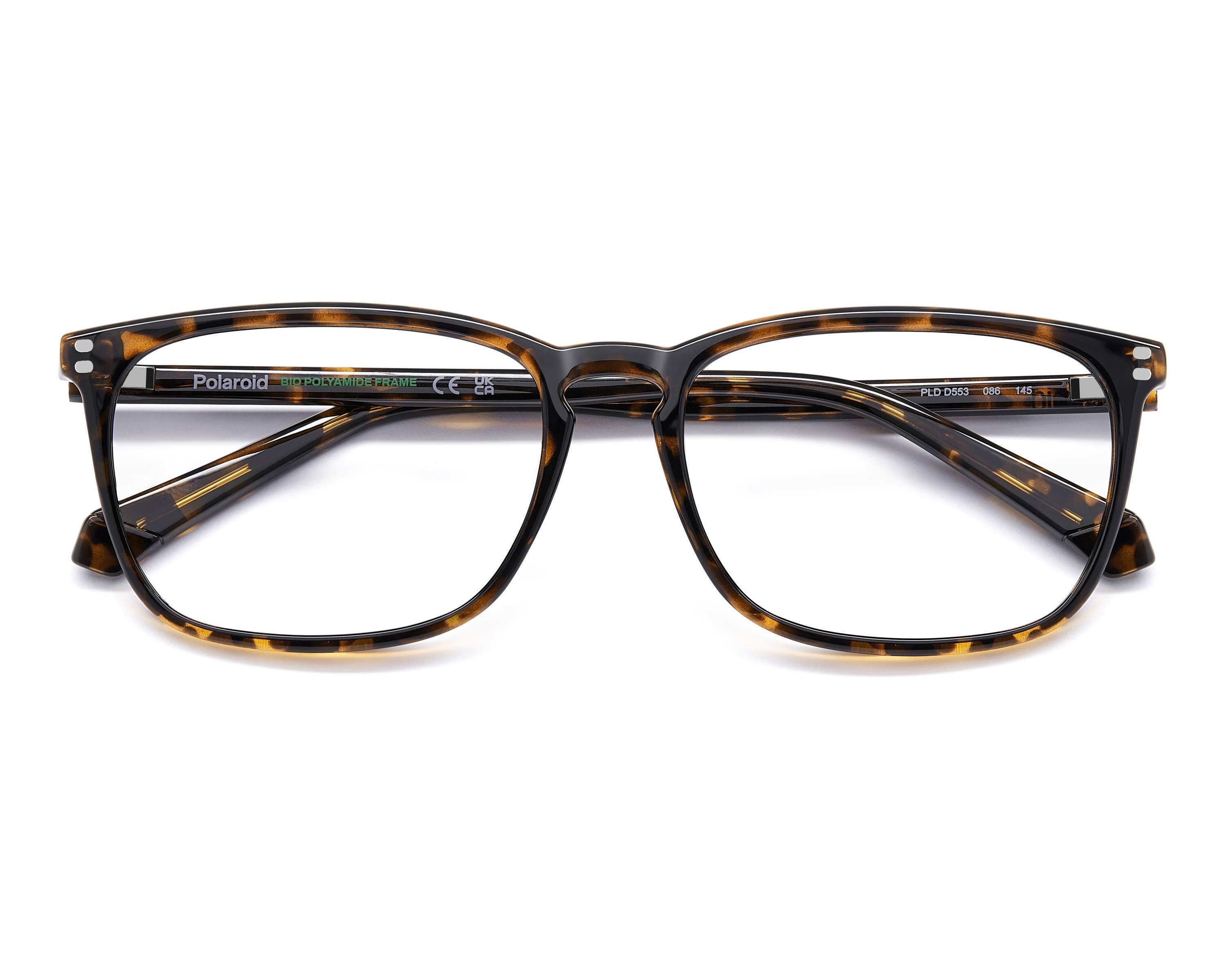 NWT Polaroid PLD346-08600 53mm Havana Eyeglasses Polaroid Glasses PLD-D553 086 main image 4