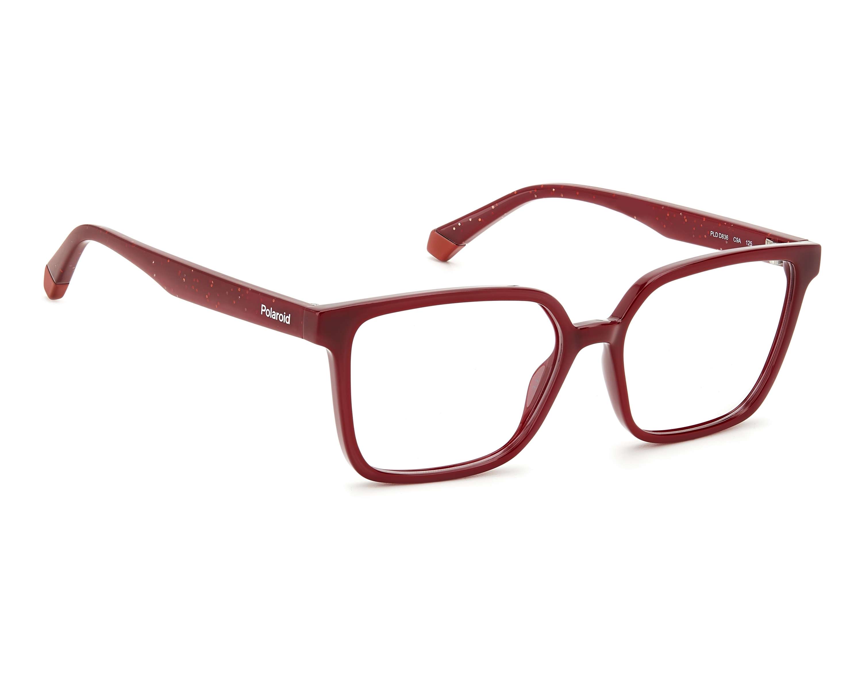 Polaroid Square Unisex Black/Red Acetate Frame Black Oversized Thick Square Tinted Sunglasses with Red  main image 2