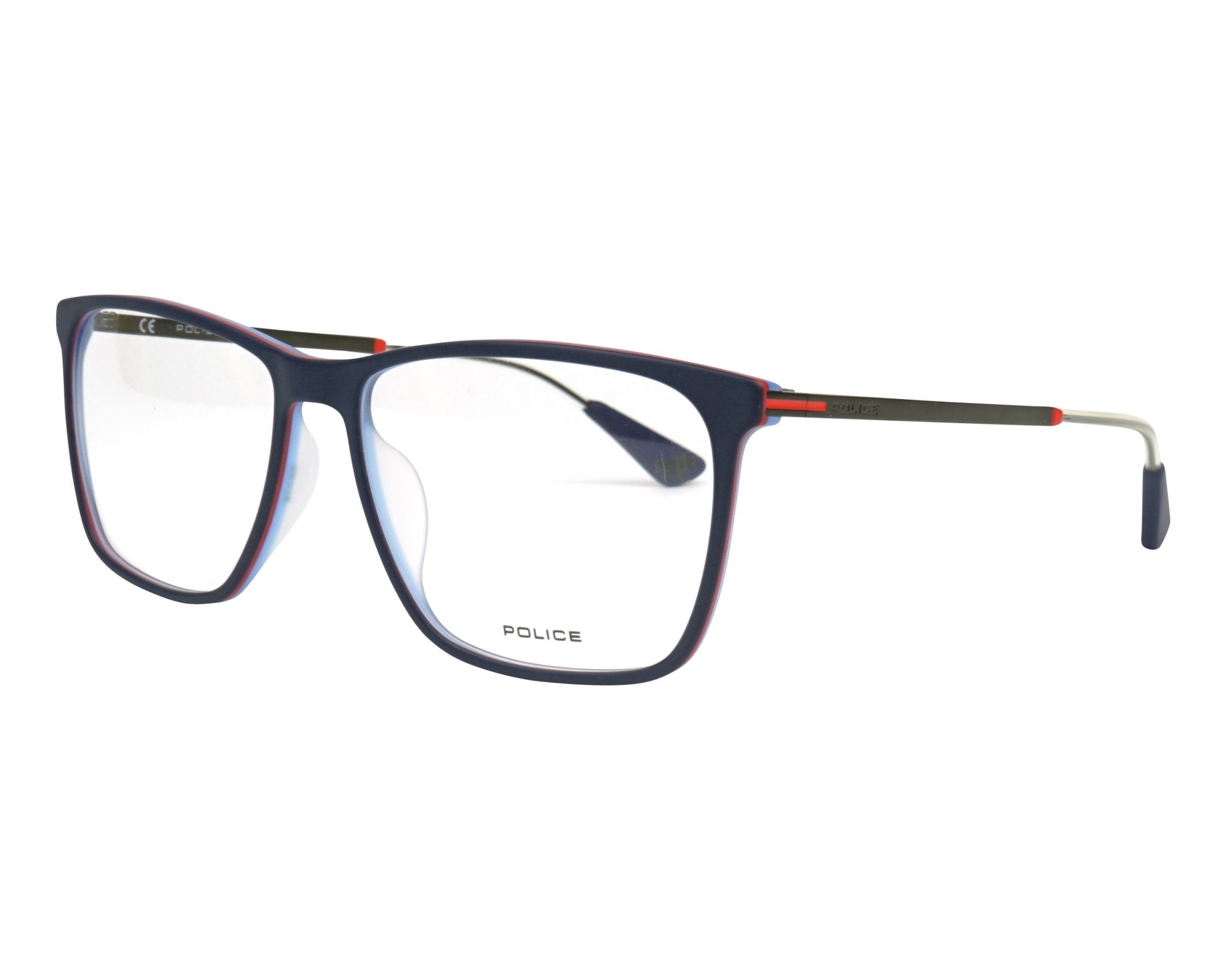 eyeglasses Police VPL-689 1BTM 55-16 Blue Green profile view