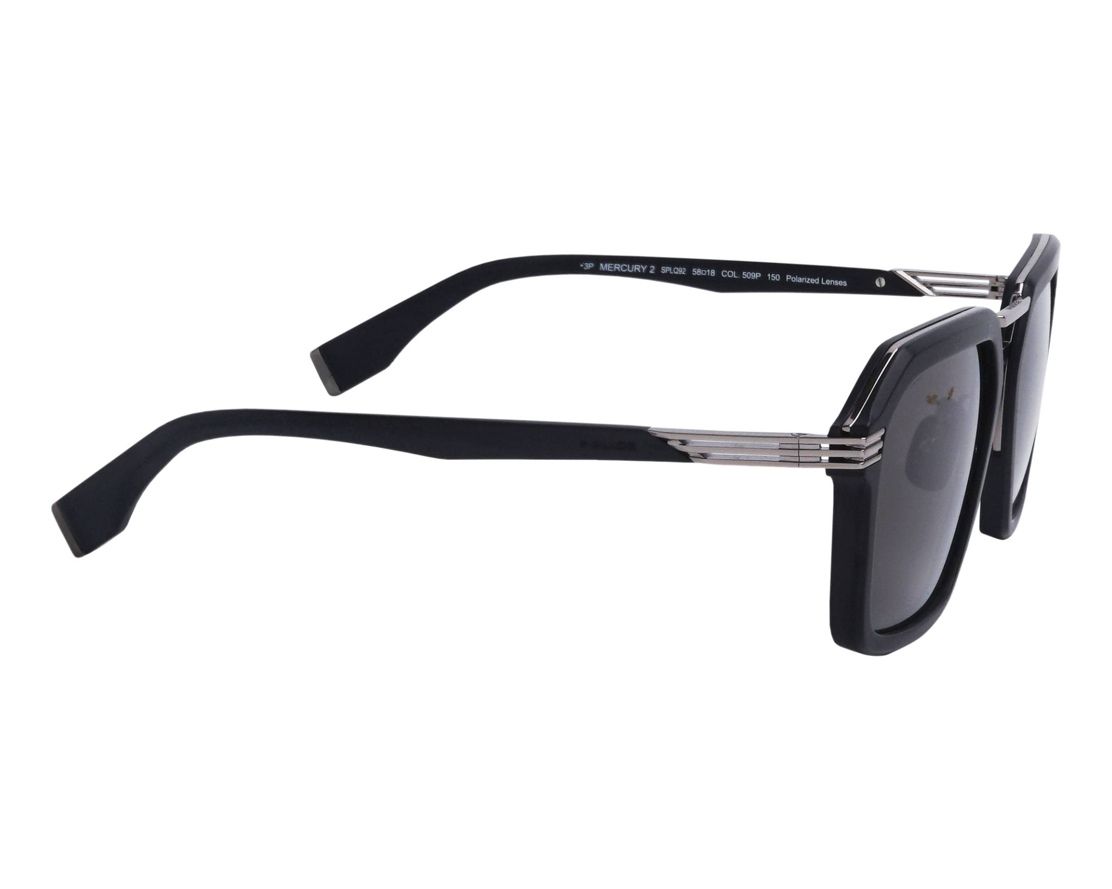 Police Silver Frame Sunglasses with Black Gradient Lenses Authentic Vintage Police 1169 531 Sunglasses Black Gunmetal  main image 3