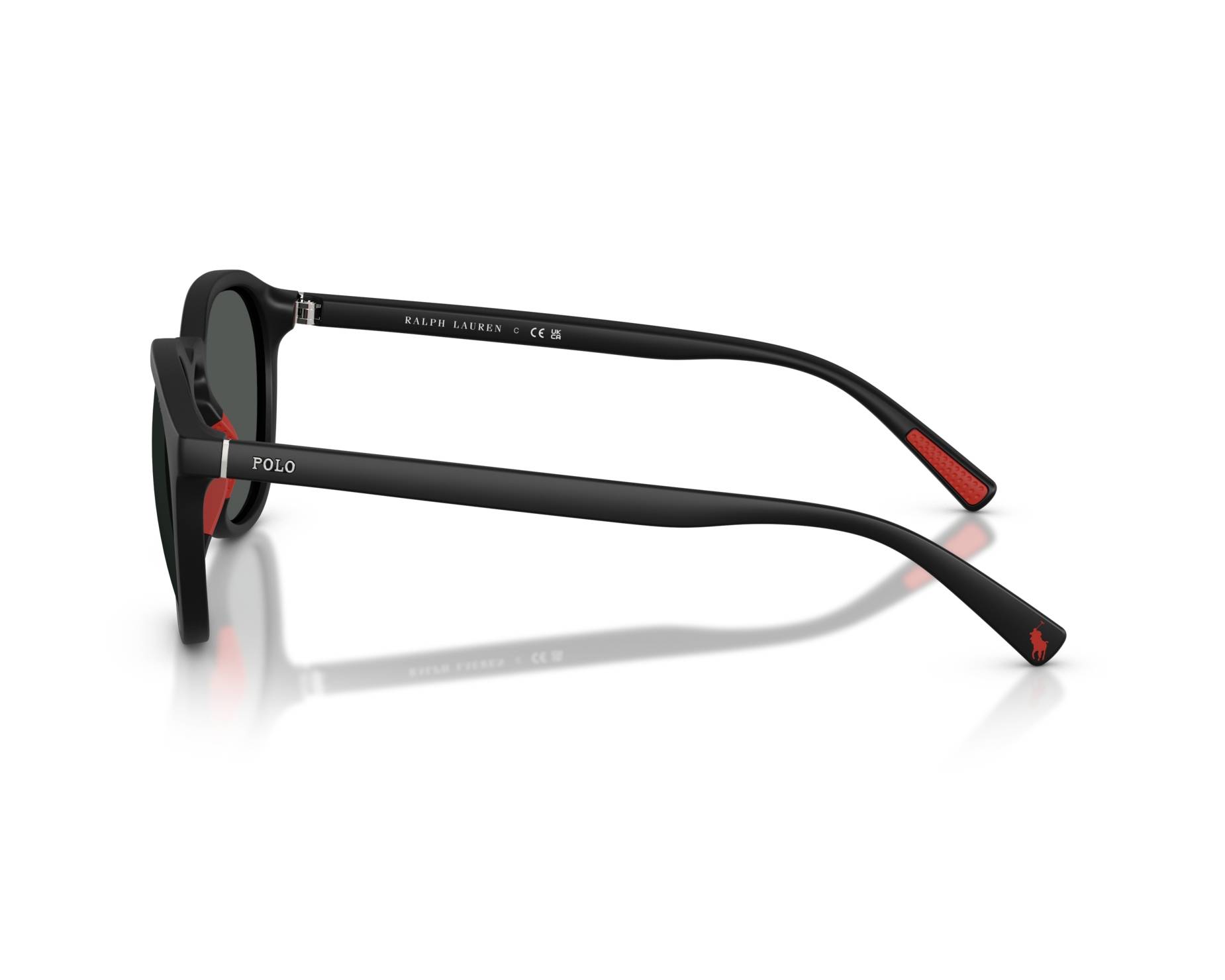 Ralph Lauren Black Sunglasses with Red Temples Polo Ralph Lauren Sunglasses - matte black/dark grey/black  main image 3