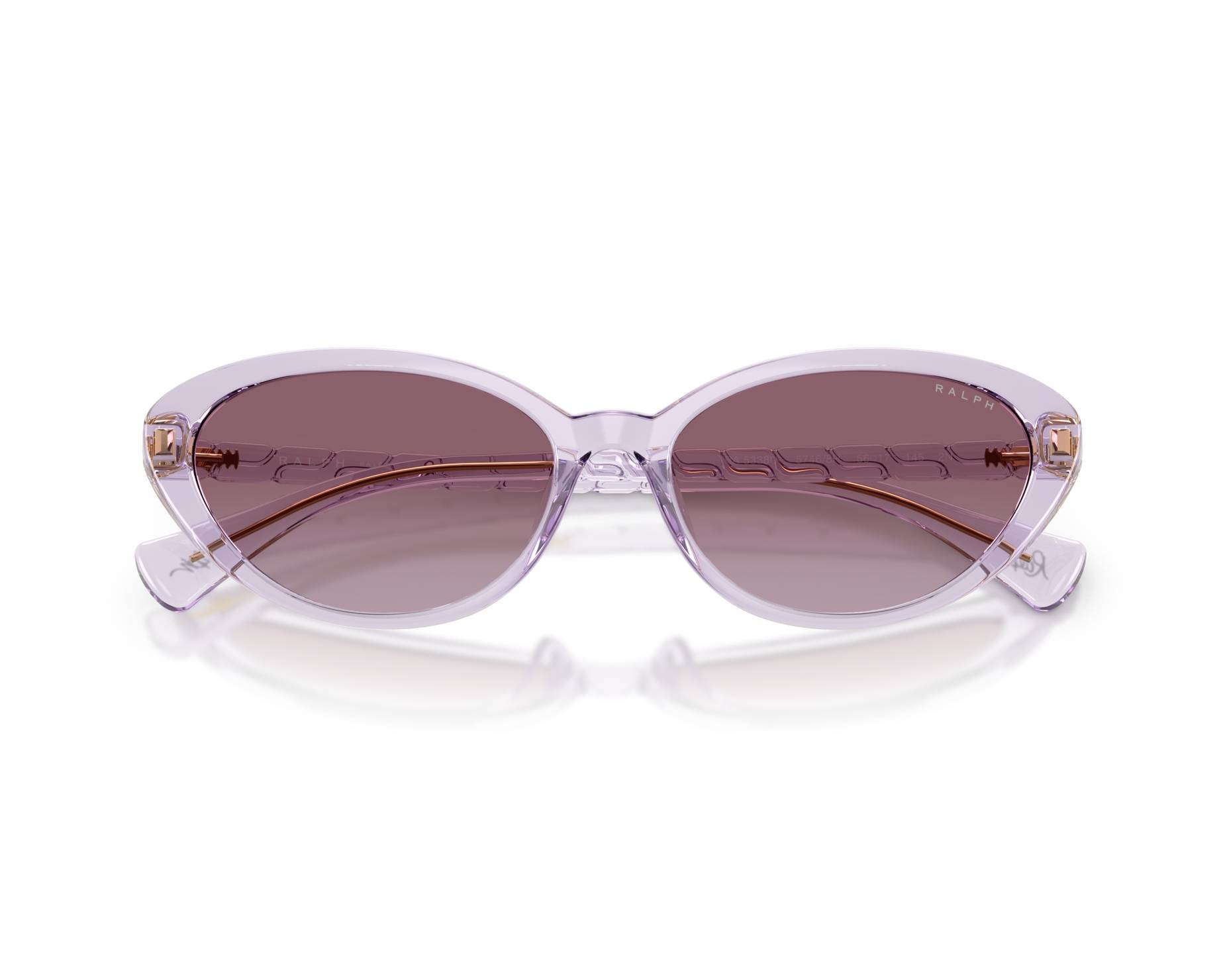 Ralph Lauren White Frame Sunglasses with Purple Lenses Ralph by Ralph Lauren RA7138U 5807 Glasses - US main image 2