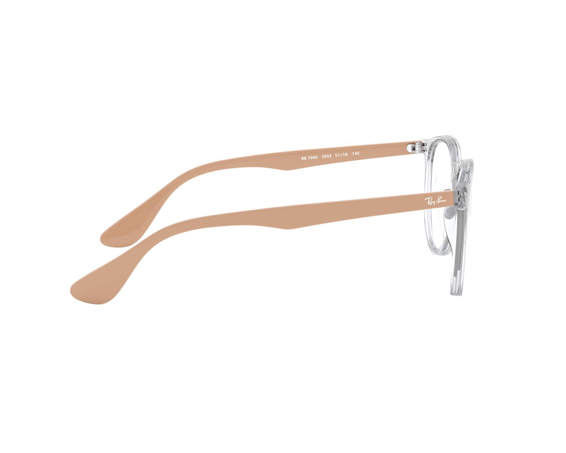 RAY-BAN RB 7046 5953 TRANSPARENT BEIGE AUTHENTIC EYEGLASS 51-18 Frames Only NEW RAY BAN RB 7046 5953 CLEAR PINK AUTHENTIC DESIGNER  main image 3