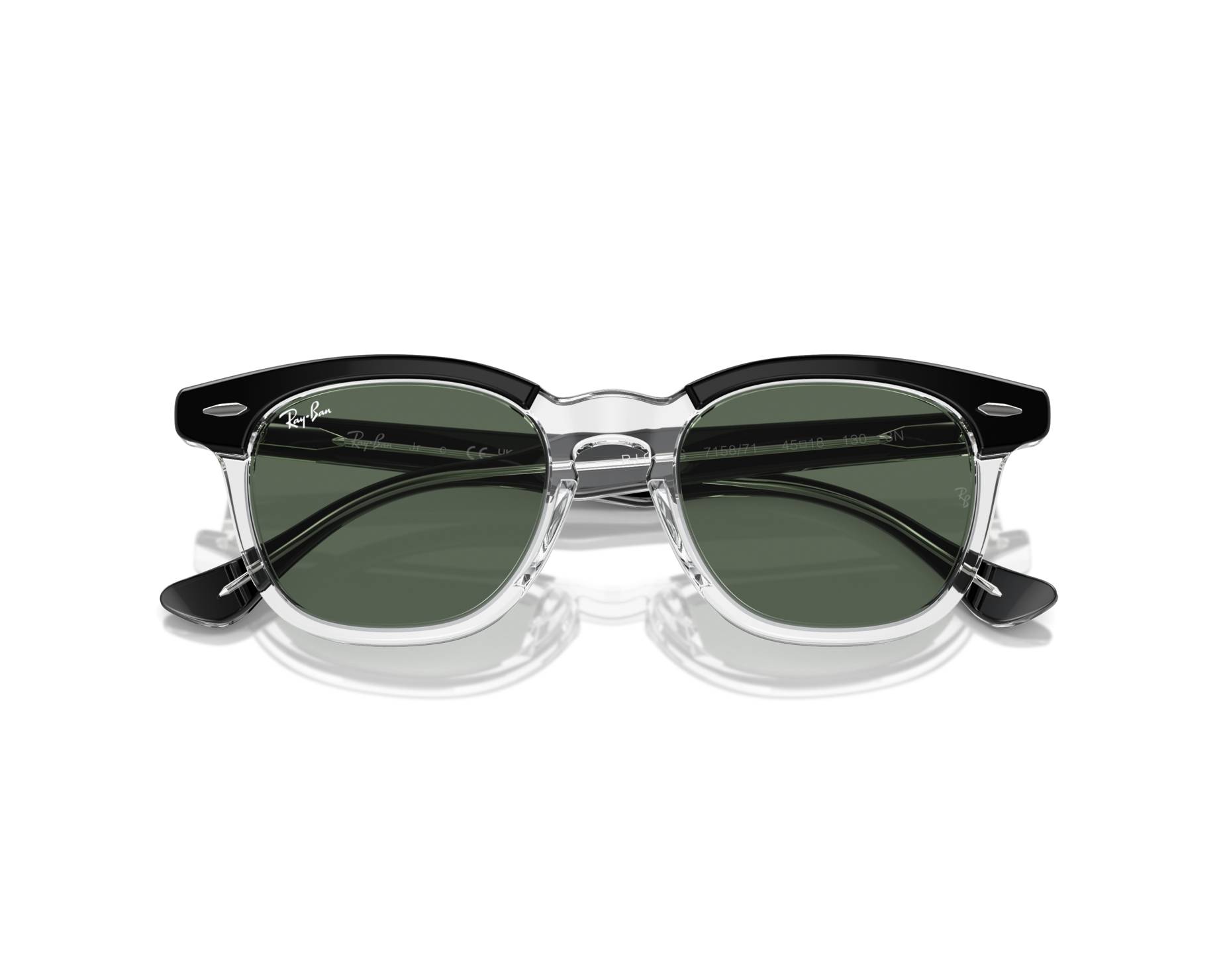 Ray-Ban Two-Tone Black and White Sunglasses Ray-Ban Highstreet Sunglasses Two Tone Black White Gray  main image 2